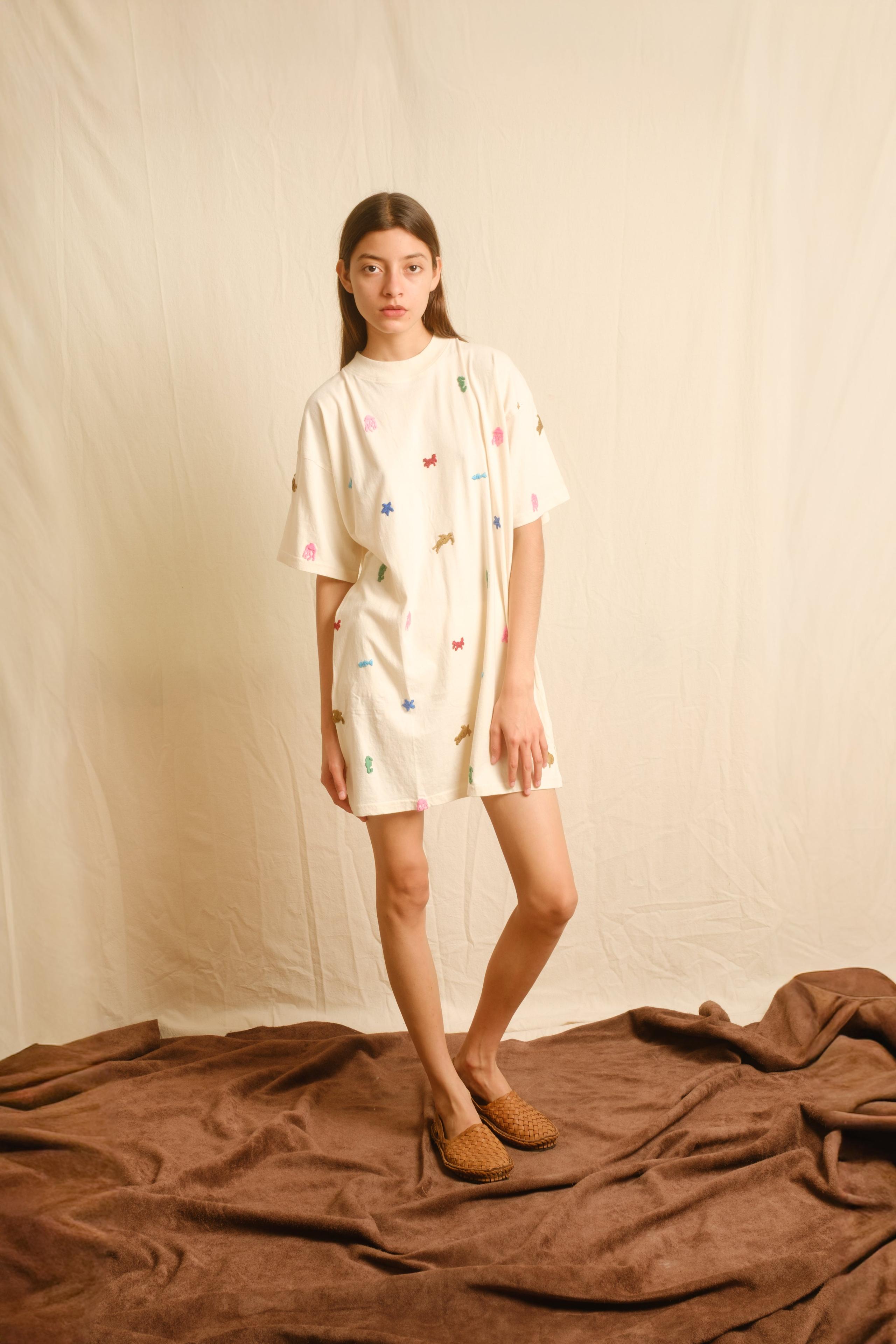 NEETI DRESS - KNIT EMBROIDERY COASTAL EMB