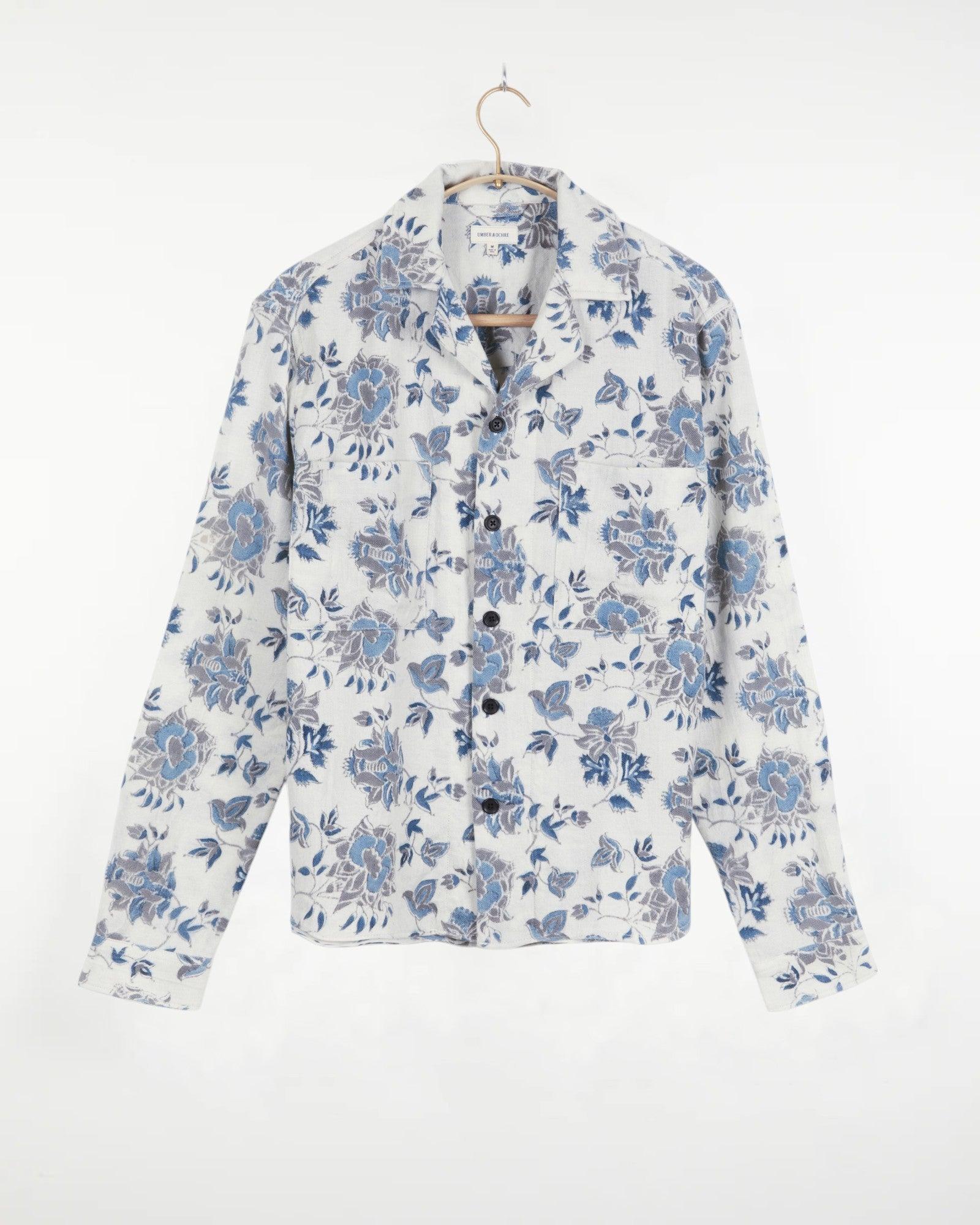 Kinnaur Overshirt Floral Print Grey Indigo
