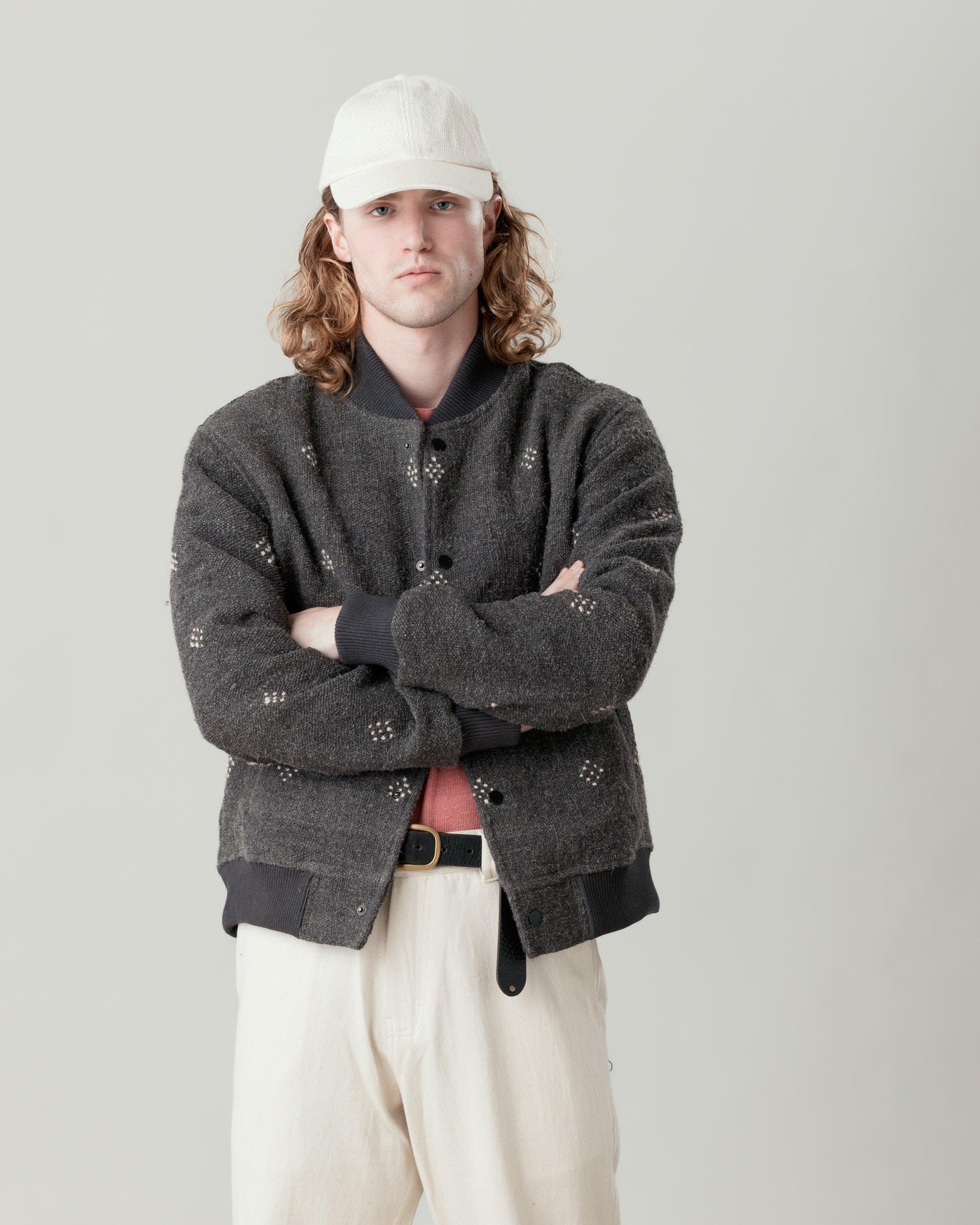 Langza Varsity Jacket - Wool in Charcoal