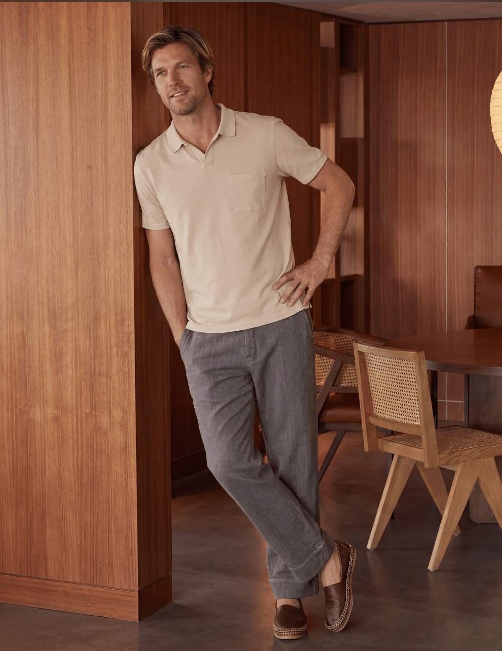 Tamal Pant Cotton Twill in Stone