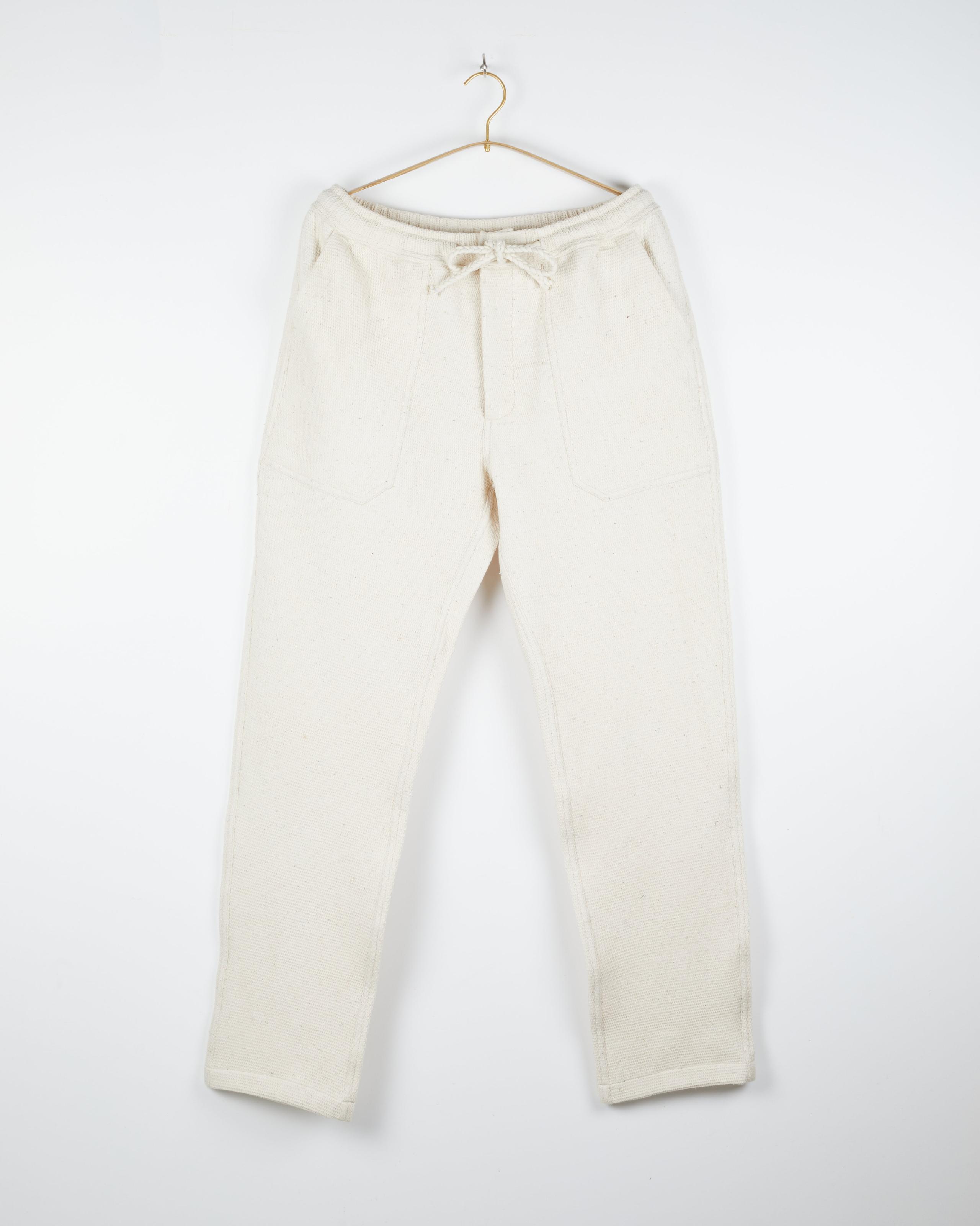 Harshad Utility Pant in Honeycomb Natural Heavy Kora