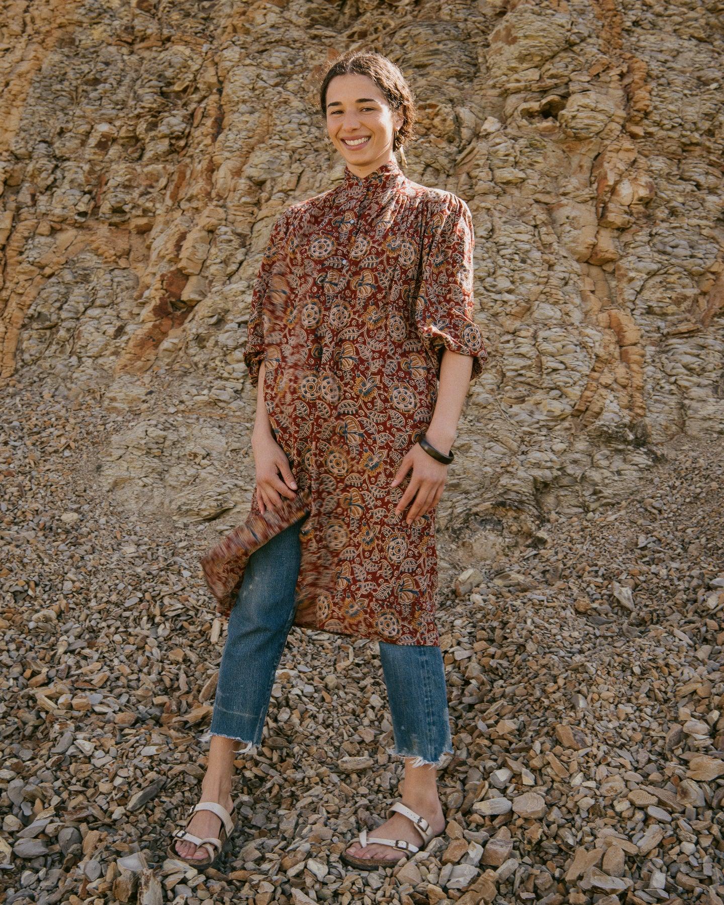 Samira Tunic Dress in Red Floral