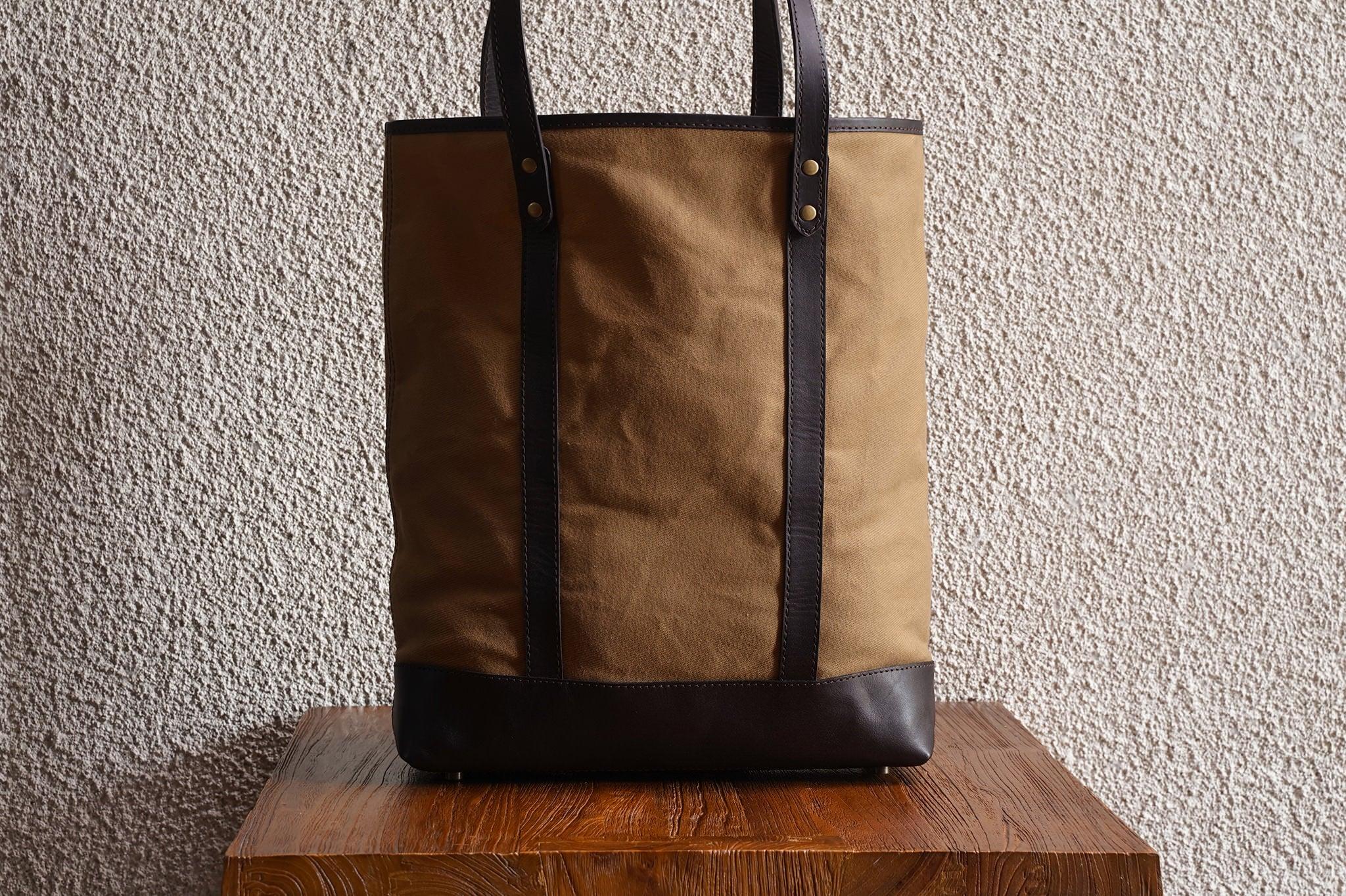 Slim Tote/Mocca - Waxed Twill