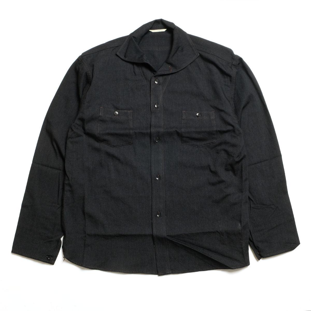 CAMP COLLAR MARINE SHIRTS - Long-Sleeve - Black - 261OJ-SH05