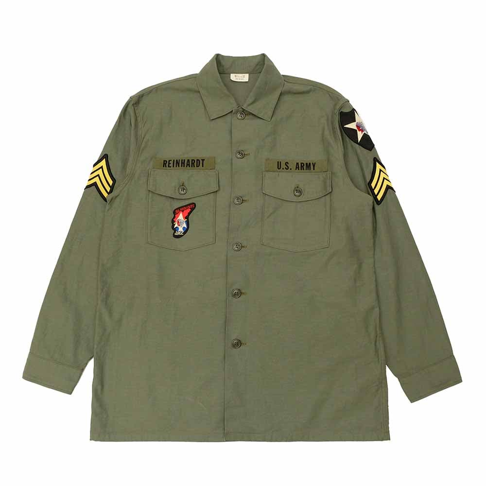 SHIRT MAN'S COTTON SATEEN OLIVE GREEN SHADE107 - DEMILITARIZED ZONE - BR29586