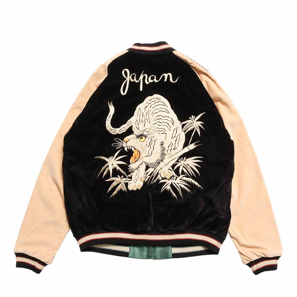 Velveteen - Two-tone - x Acetate Souvenir Jacket - WHITE TIGER x GOLD DRAGON - TT15975-119