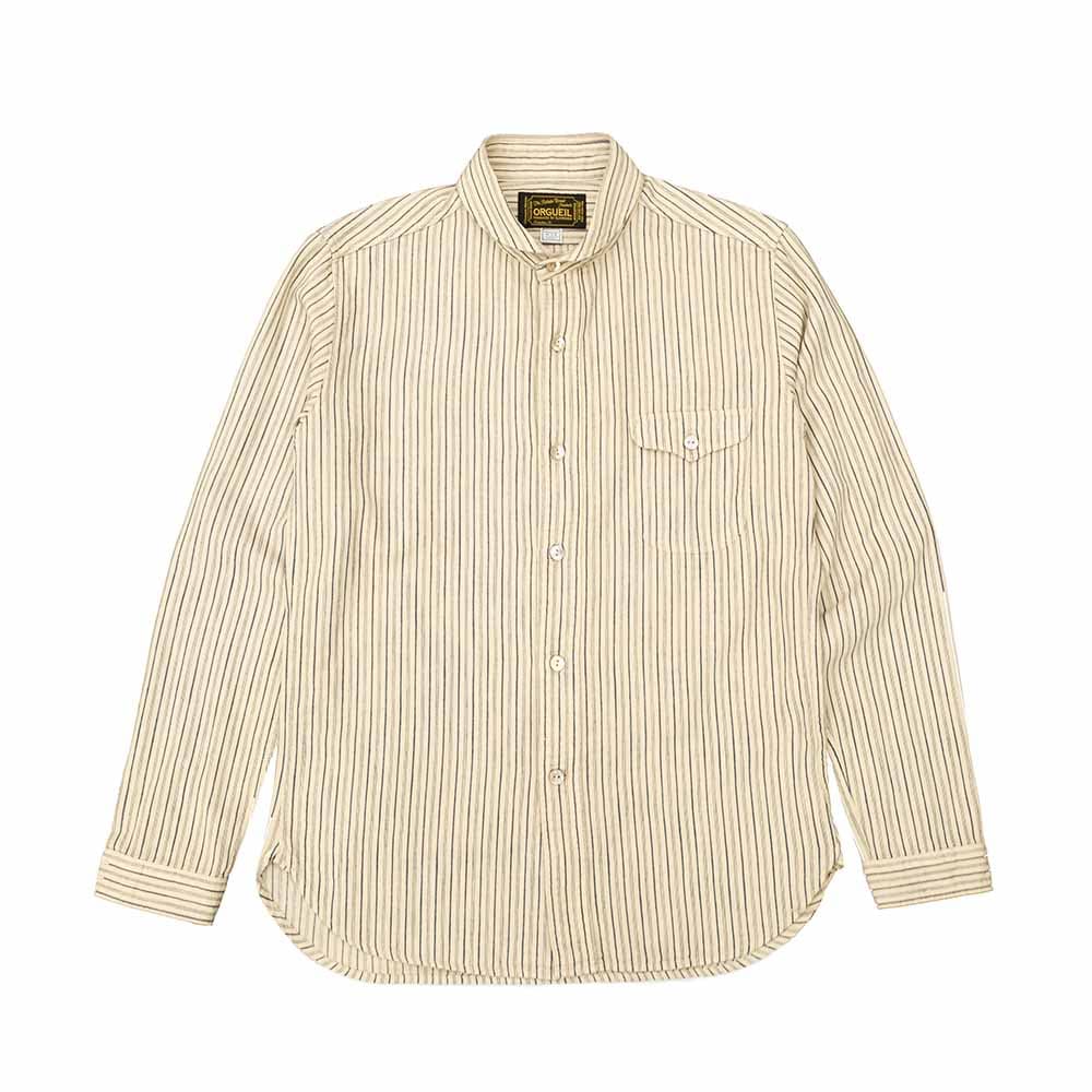 Shawl Collar Shirt - Stripe - OR-5007E
