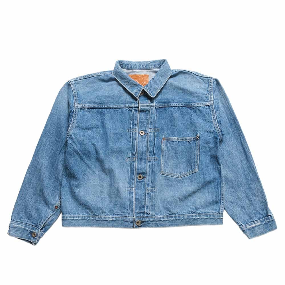 12oz DENIM WW2 MODEL JACKET - USED BLUE - RN1039SDR