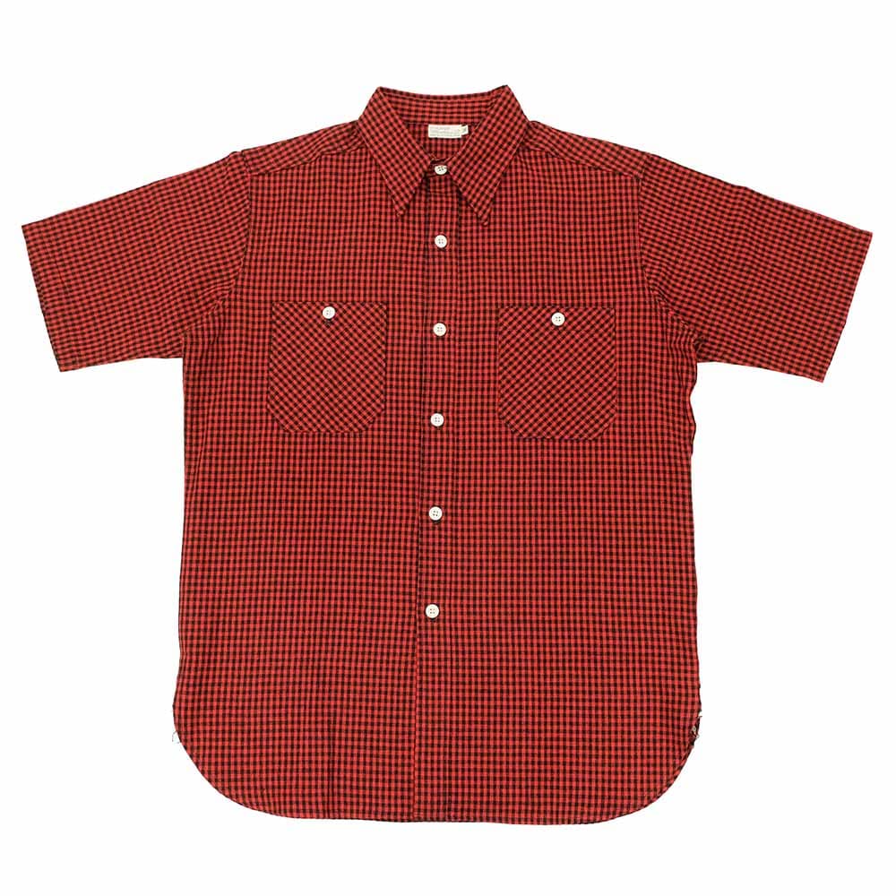Lot 3056 - SHORT SLEEVE CHECK WORK SHIRTS - A柄 - 3056A-25