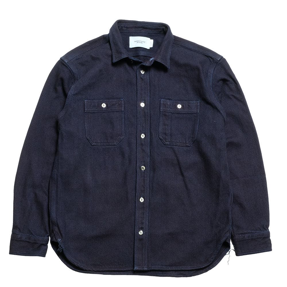 TRIPLE STITCH L/S DOBBY SHIRT - INDIGO - MXLS1036