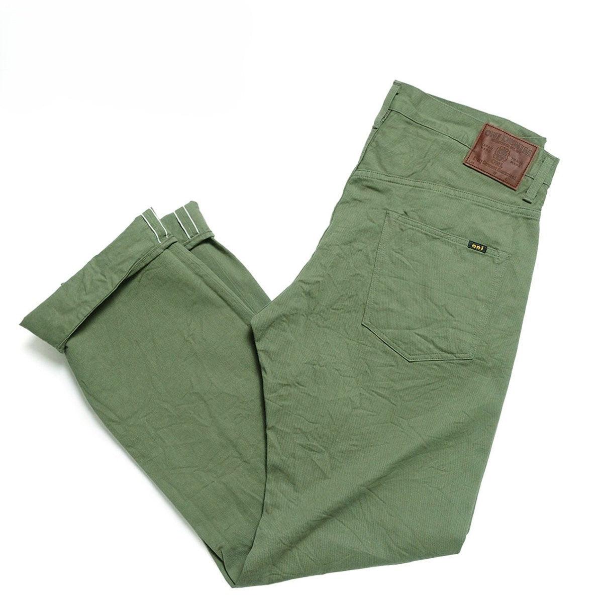 Just Right Straight - Selvedge Chino Cloth - Dark Green - ONI-271SVC