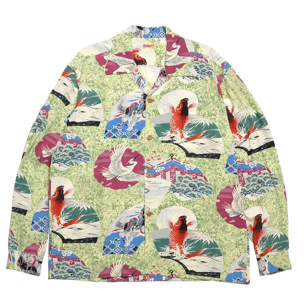 L/S RAYON HAWAIIAN SHIRT - JAPANESE QUAINT DESIGN - SS29604