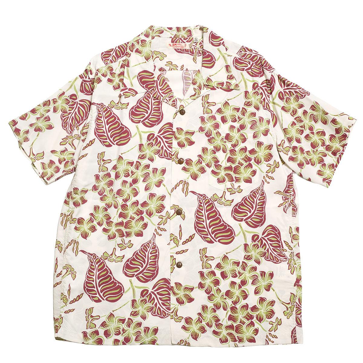 S/S RAYON HAWAIIAN SHIRT - PLUMERIA BLOSSOMS - SS39621