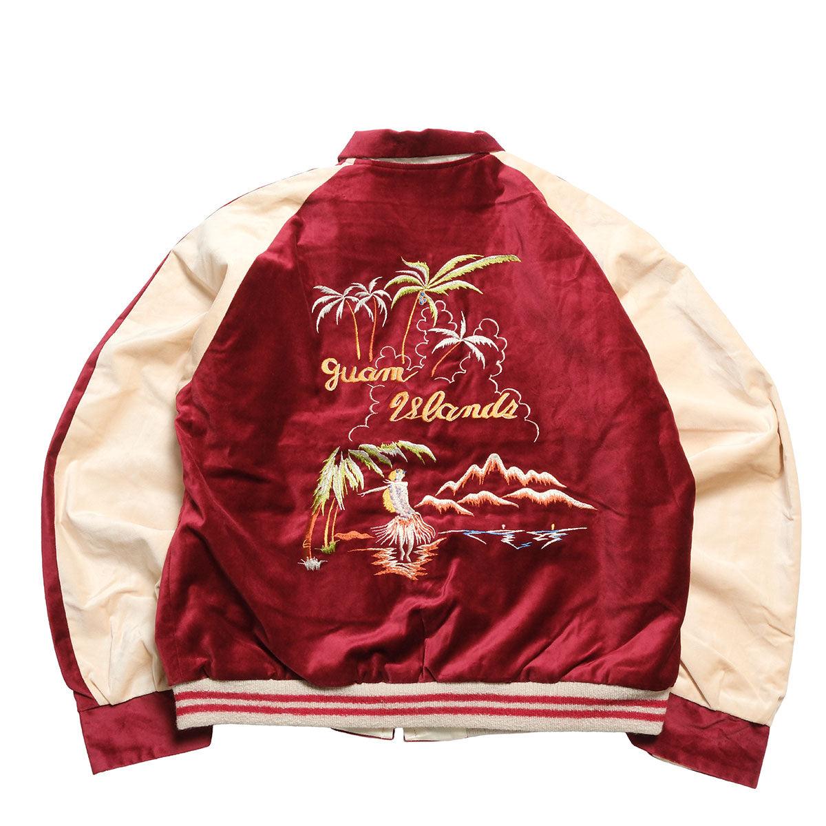 Late 1950s Style Velveteen × Acetate Souvenir Jacket - KOSHO & CO. - Special Edition - GUAM ISLANDS × SEAHORSE - TT16010