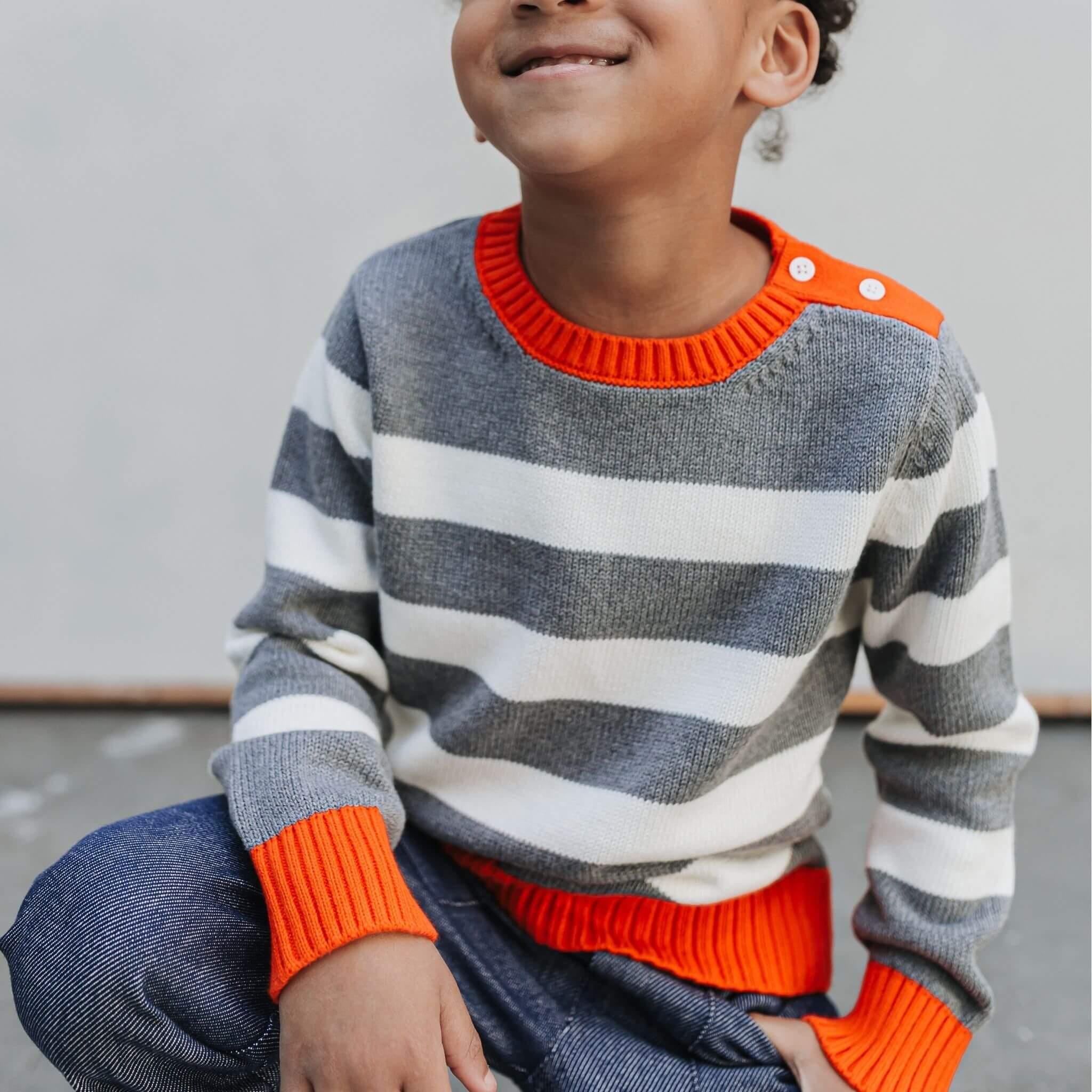 Red Striped Crewneck Sweater