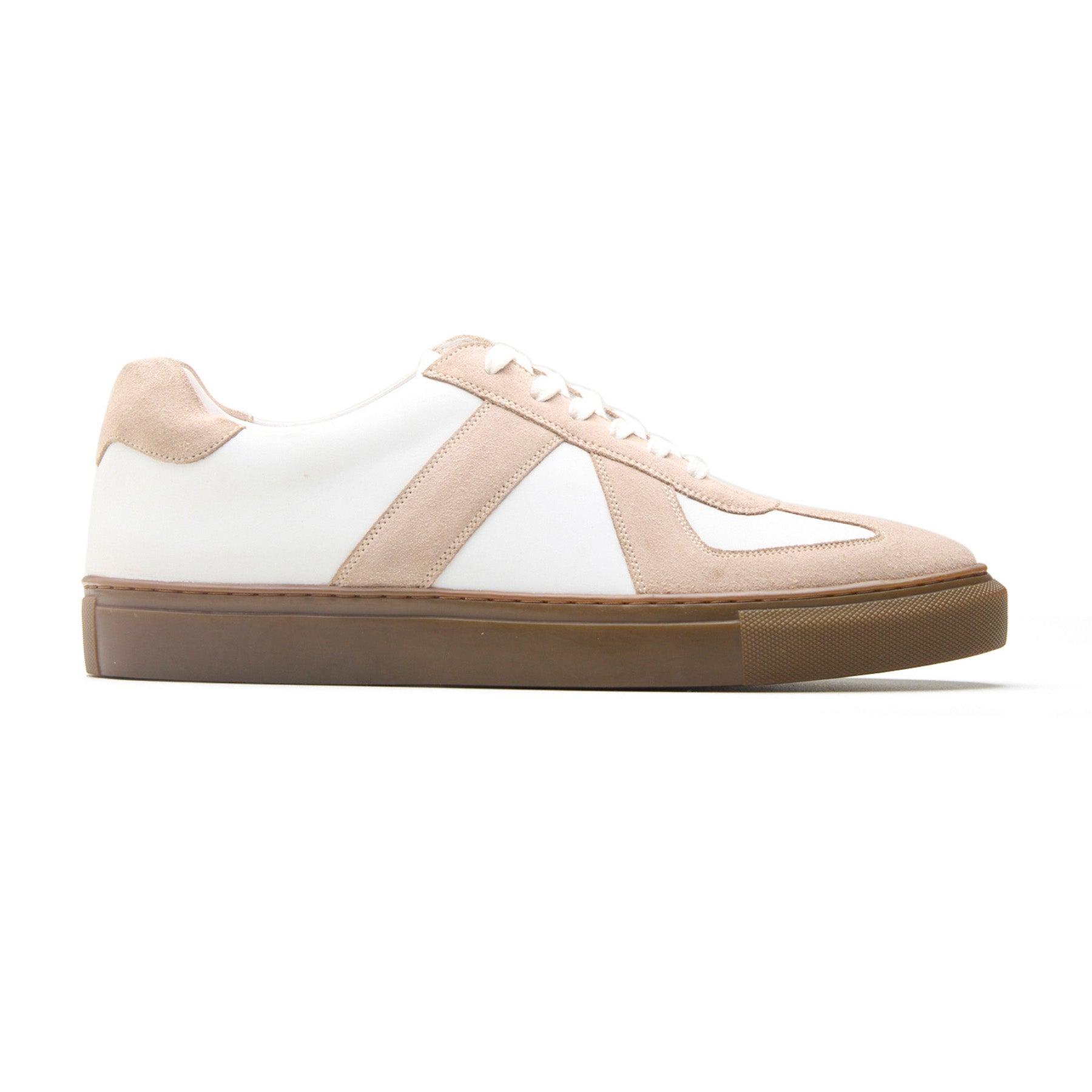 Martin Low Top, German Army Trainer - White & Beige Suede | Smart Casuals