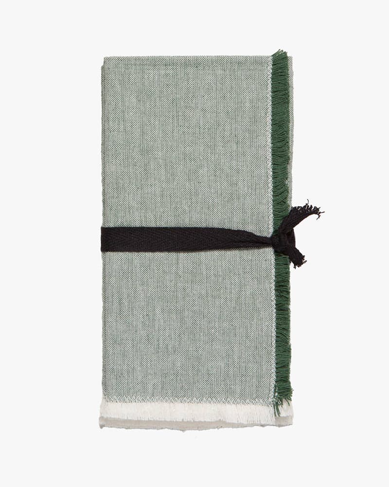 , Jade Green Chambray Napkins, Set of 4