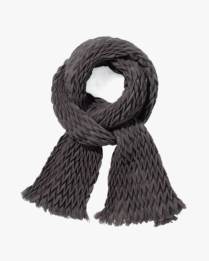 Scarf, Yagasuri, Charcoal Grey