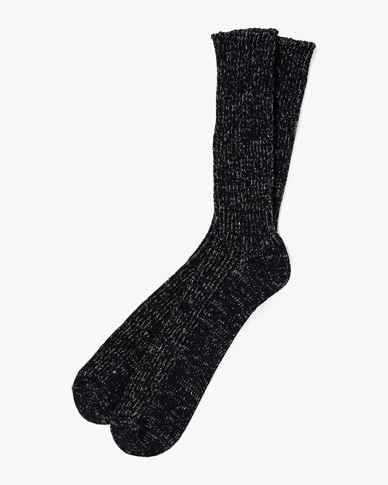 , Crew Socks, Hemp Cotton Ribbed, Boston, Midnight