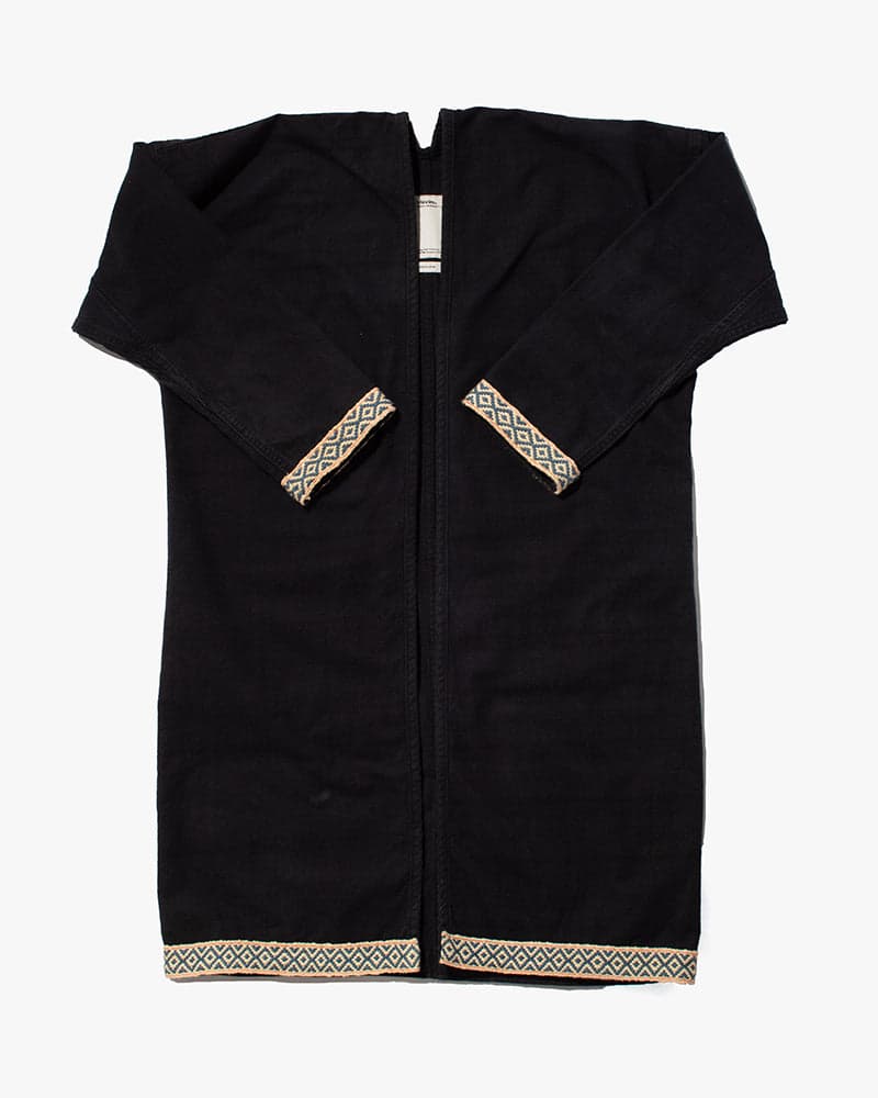 Noragi-Style Jacket, Cubism, Black with Diamond Embroidered Details - S