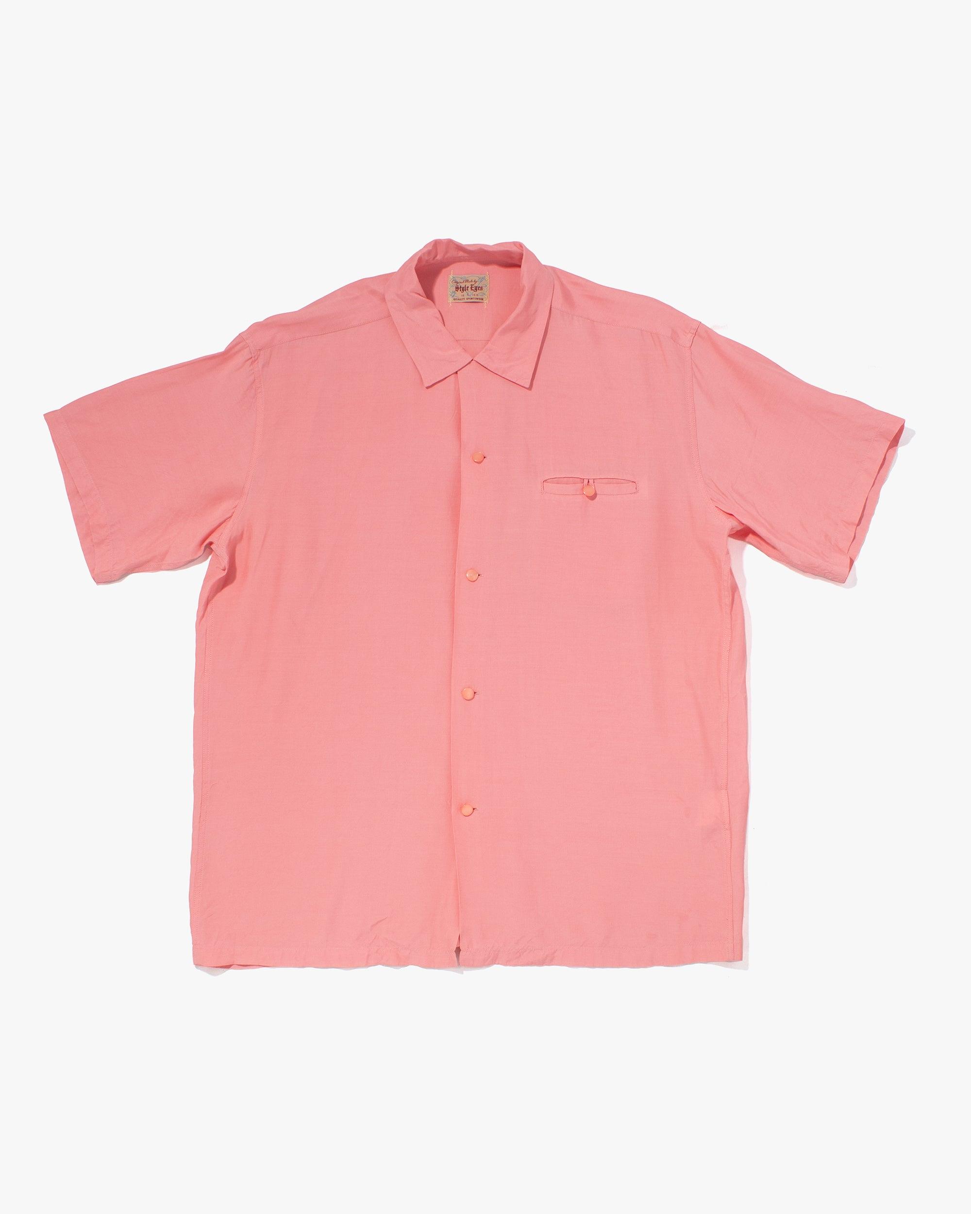 Button Up Shirt, Style Eyes, Pink - L