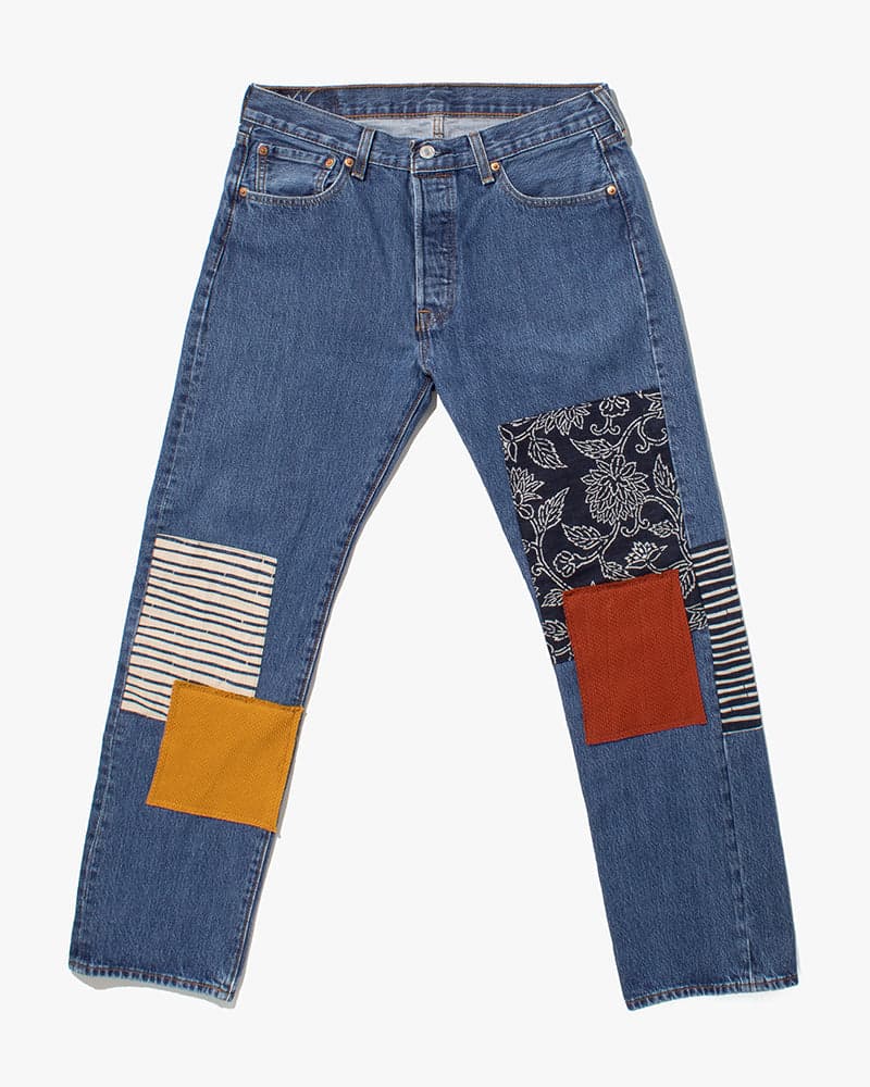 Kiriko Custom Patched Denim Jeans, Levi's Brand, 10