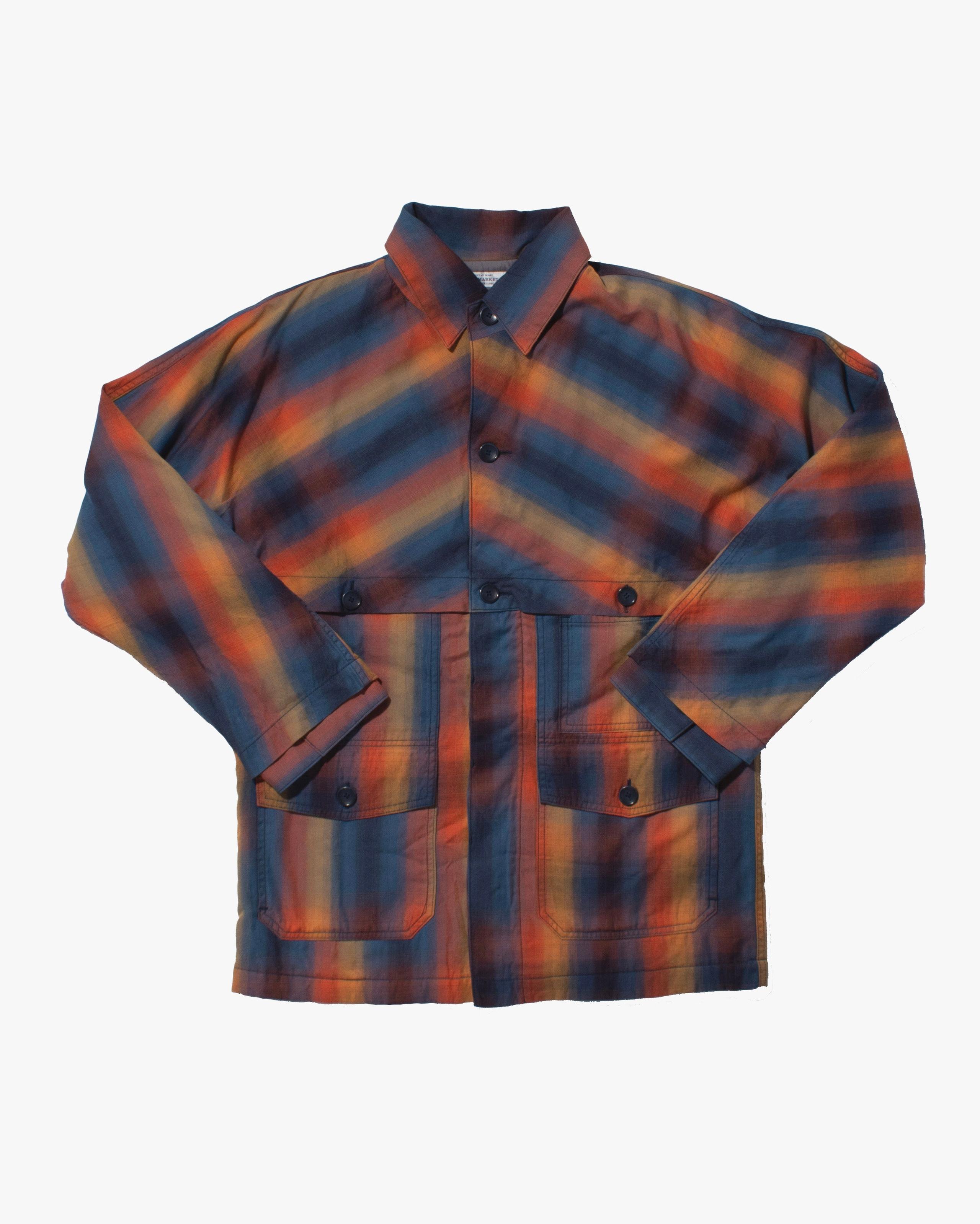 Knit Jacket, L, H.R. Market, Blue and Orange Diagonal Plaid