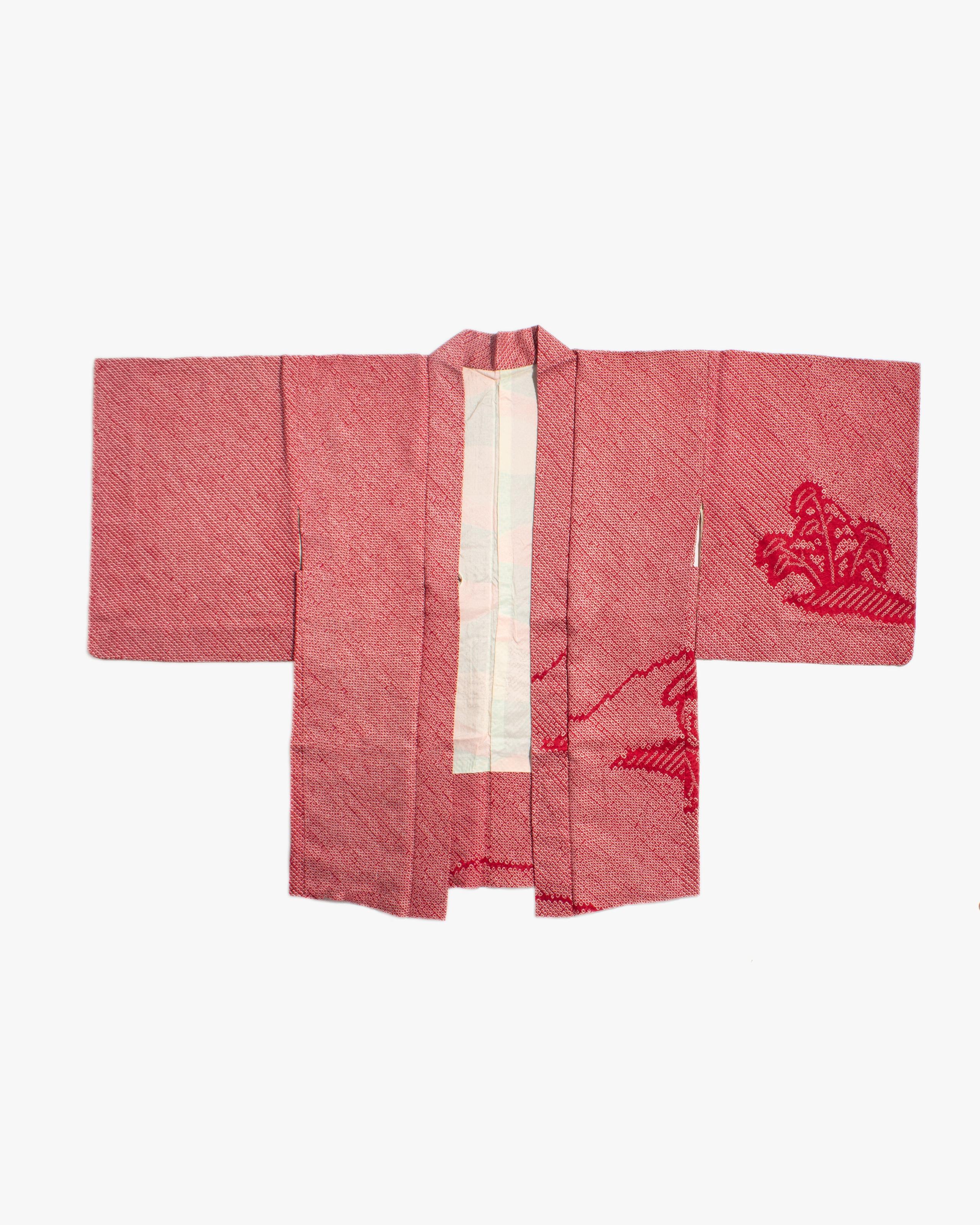 Vintage Haori Jacket, Full Shibori, Red