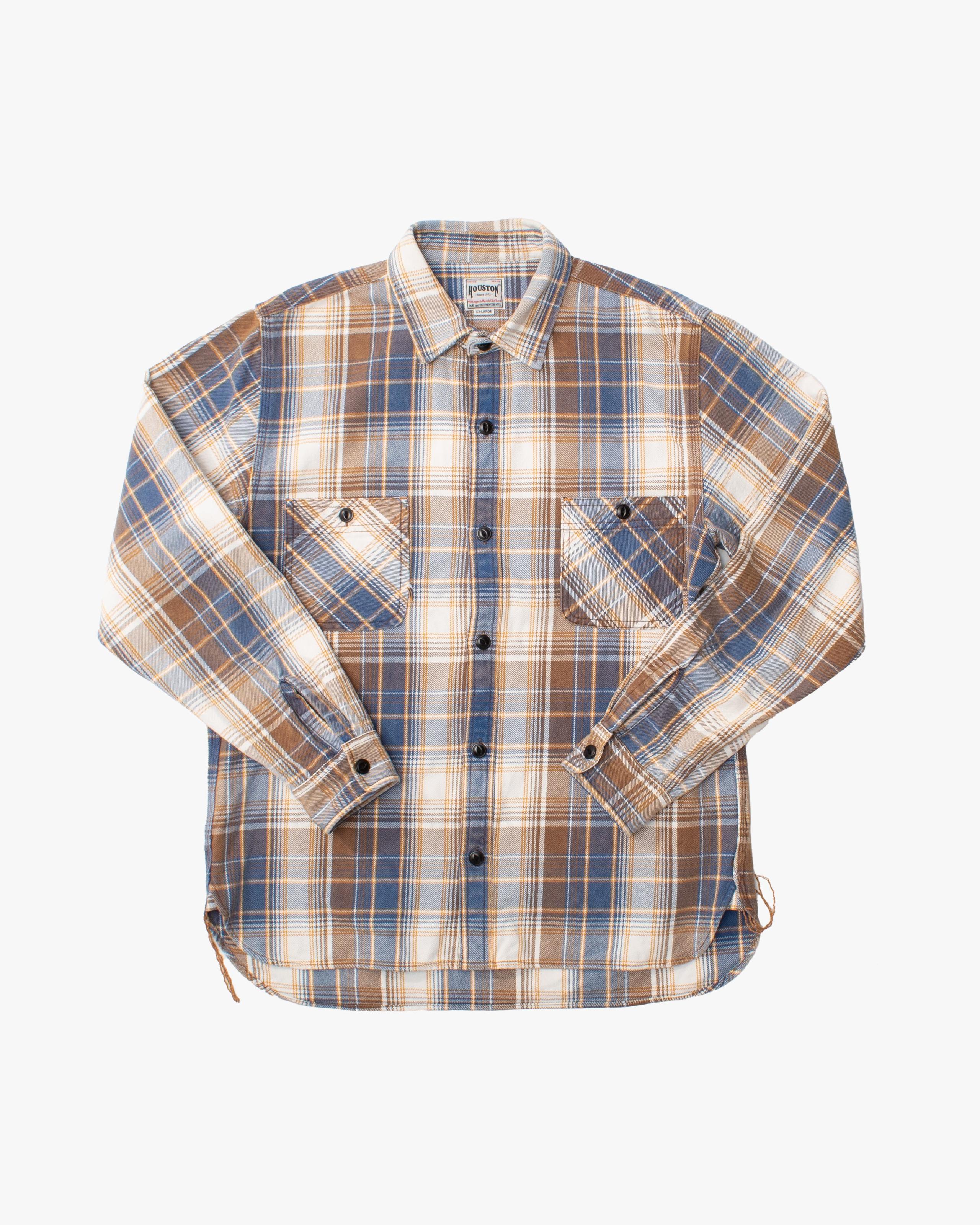 Shirt, Est. L, Houston & Inc. , Indigo and Ochre Plaid