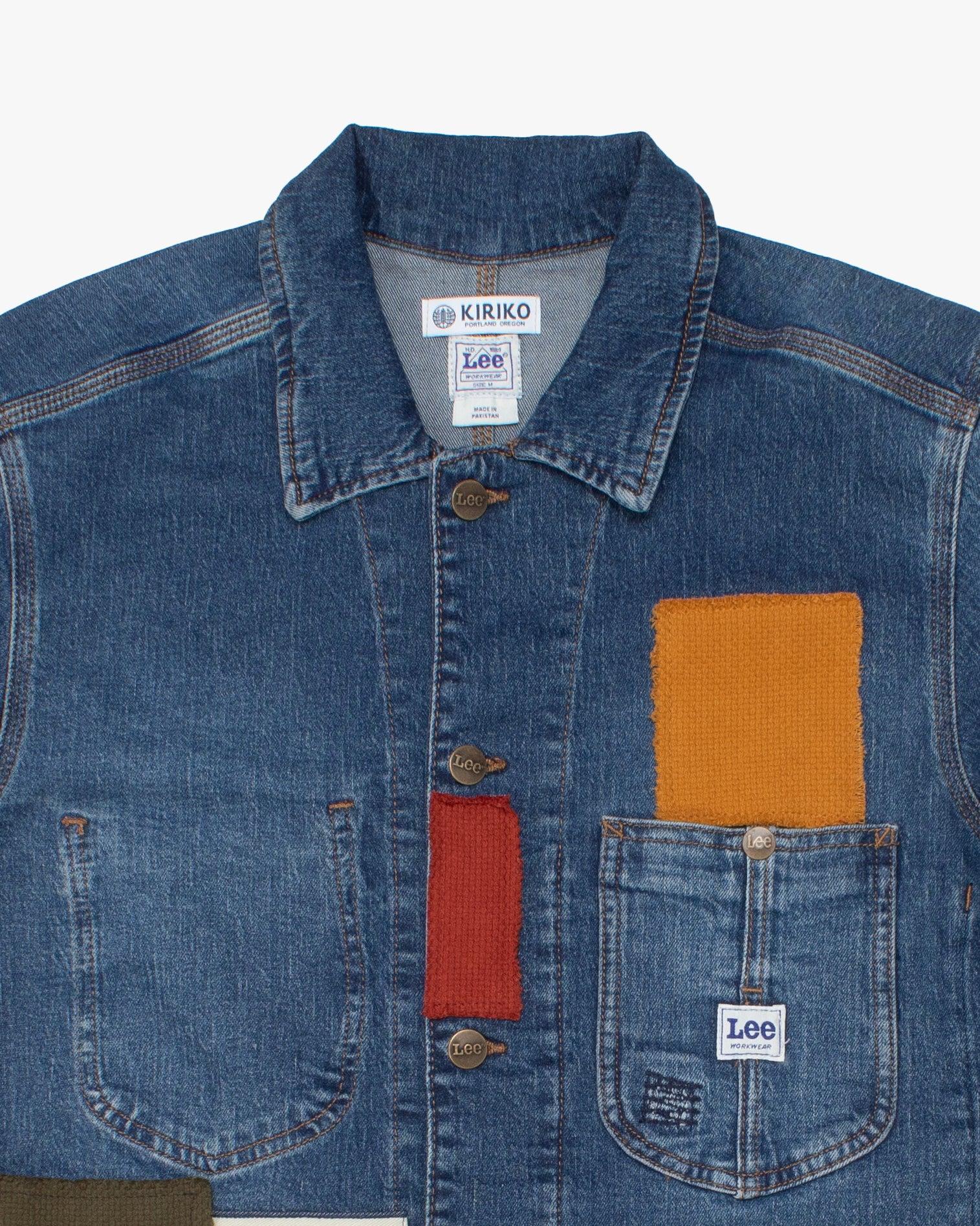 Kiriko Custom Denim Chore Coat #2, Lee Brand, Patched with Maekake and Sashi-ori