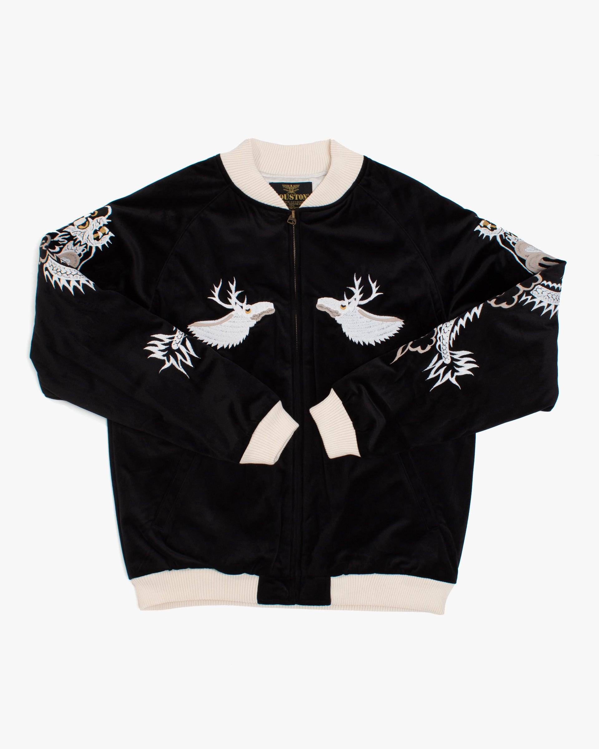 Souvenir Jacket, S, Houston, Moose with Dragon Sleeve