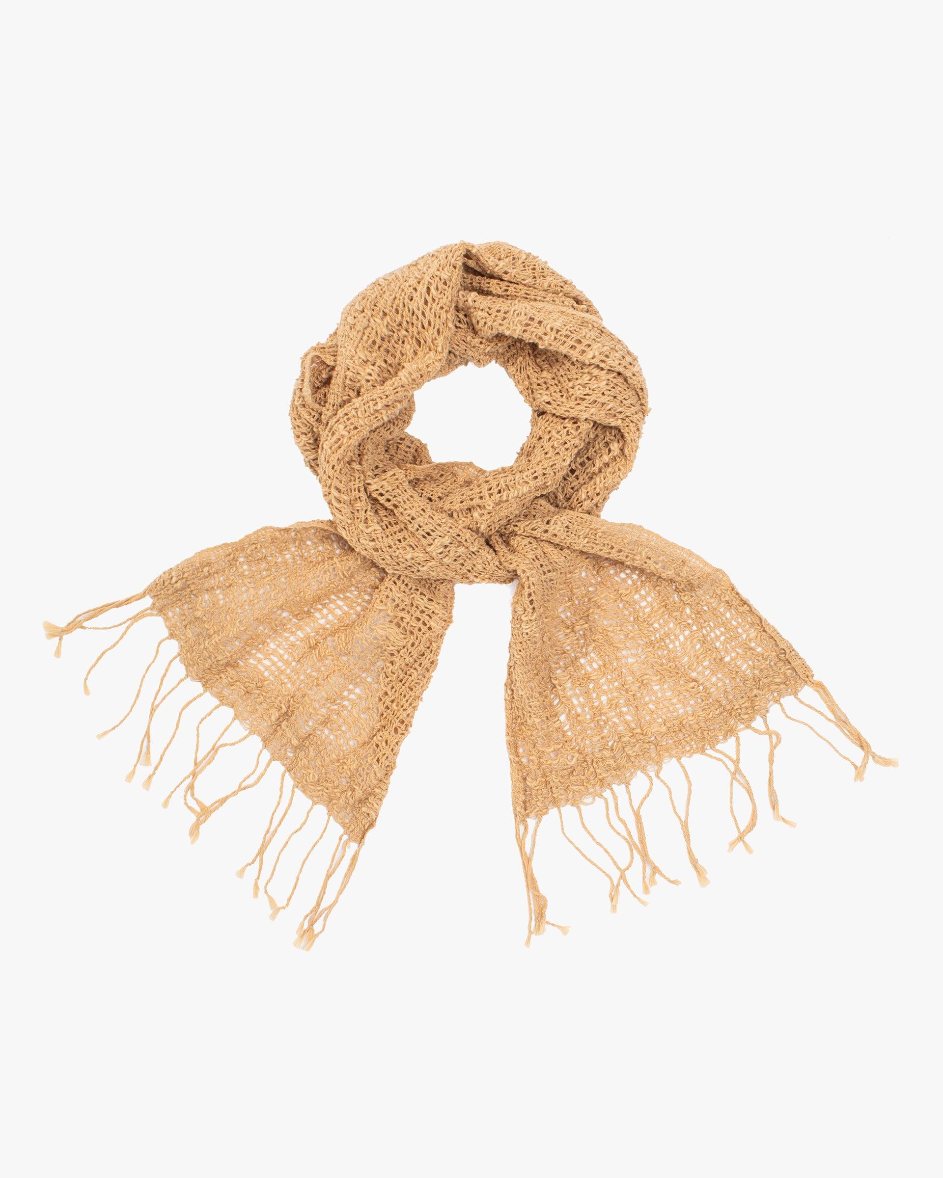 Muffler, Slim and Light Mojiri Weave, Mustard