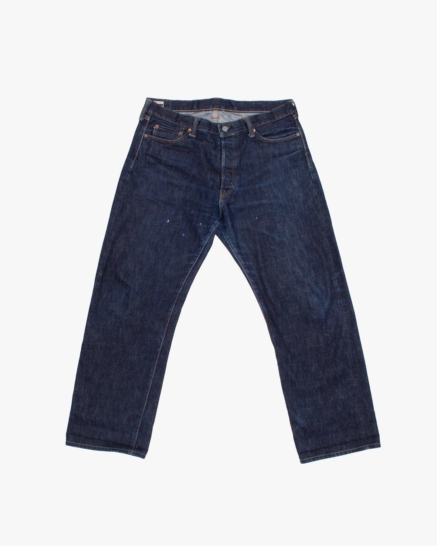 Denim Jeans, 34, Momotaro Jeans, Dark Wash with Distressed Details