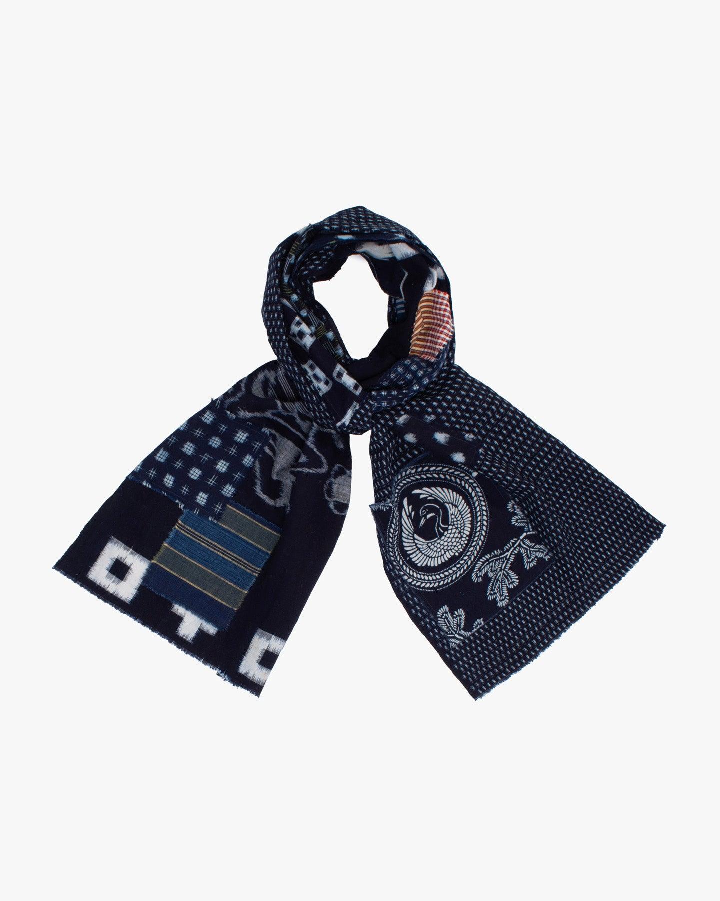 Kiriko Original Scarf, Patched Boro, Indigo, 59