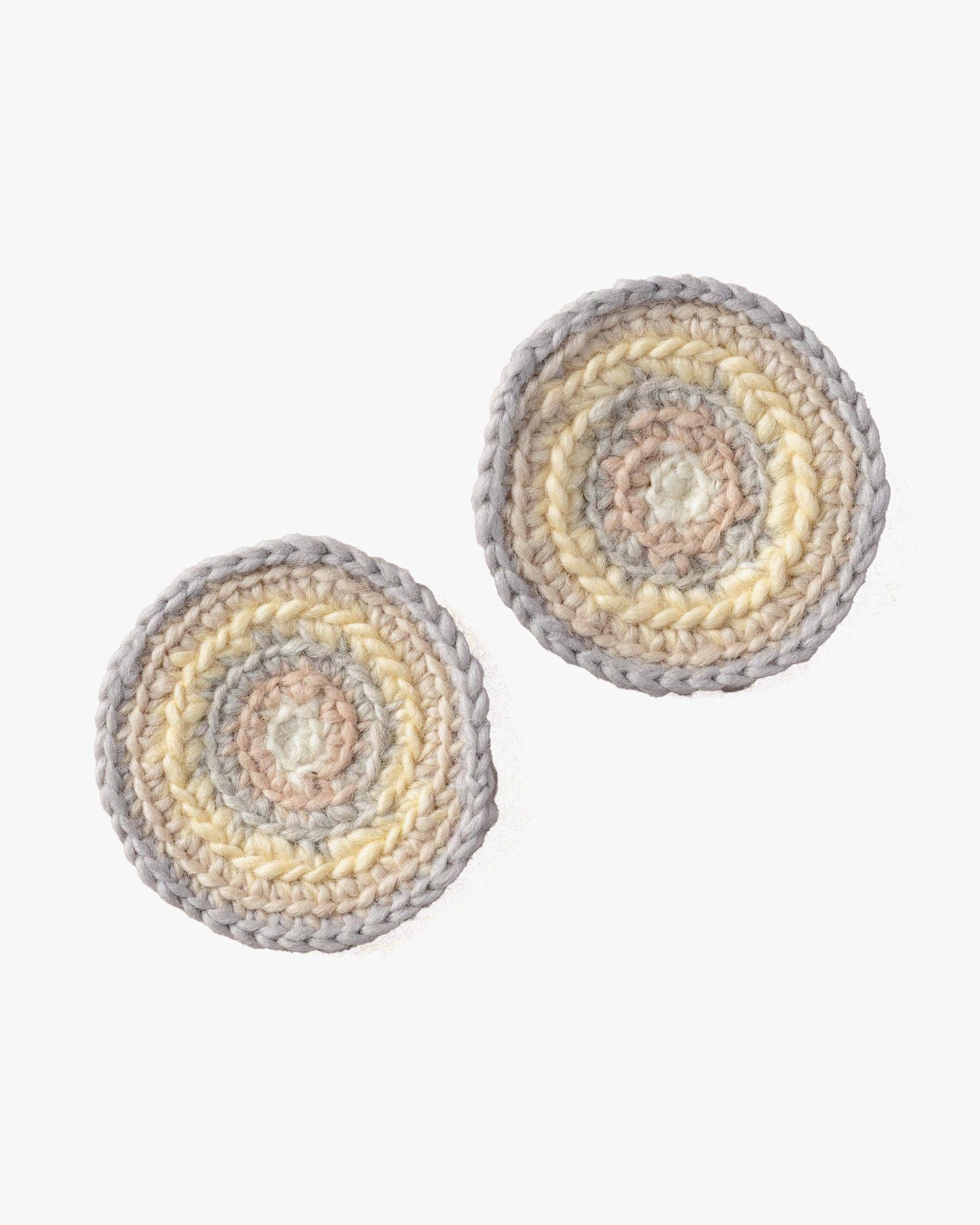 , Crocheted Mug Rugs, Watercolor, Set of 2