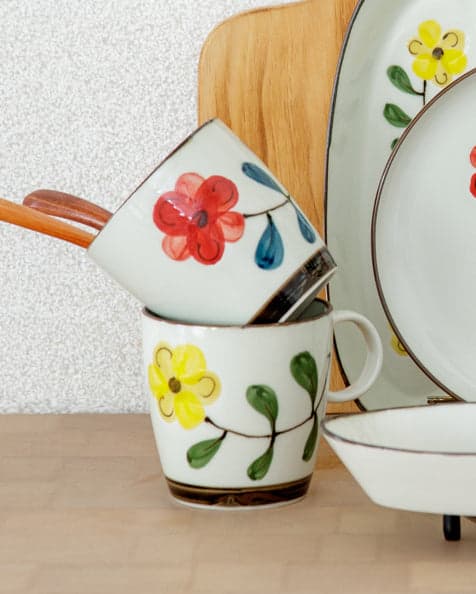Mug Cup, Bisque, Coquelicot Series, Poppy Flower