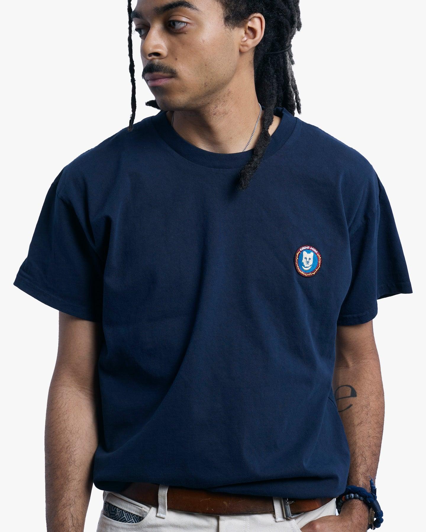Kiriko Original Tee, 8 oz Cotton, Navy with Jacquard Asanoha