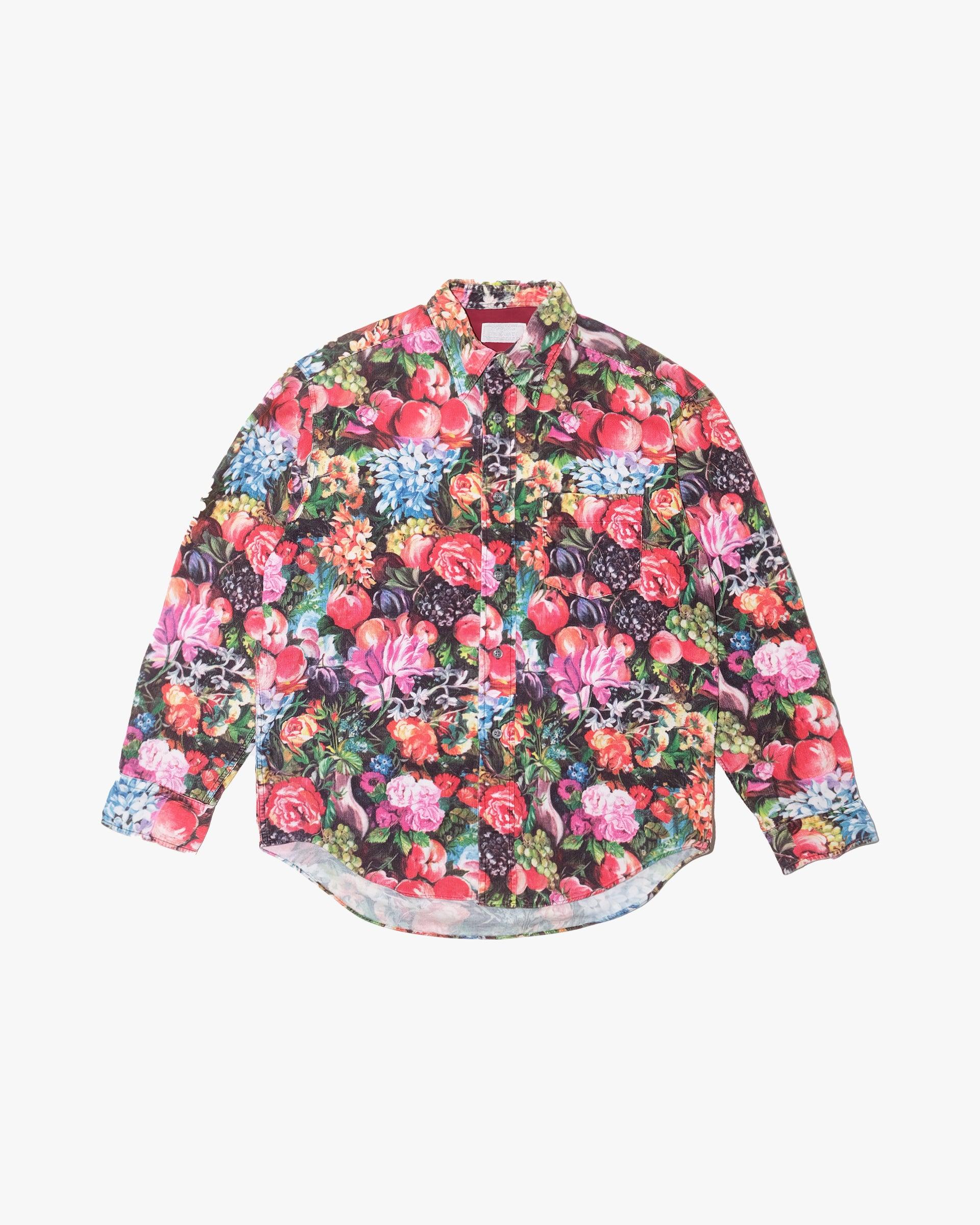 Long-Sleeve Shirt, L, Hollywood Ranch Market, Multicolor Floral Corduroy