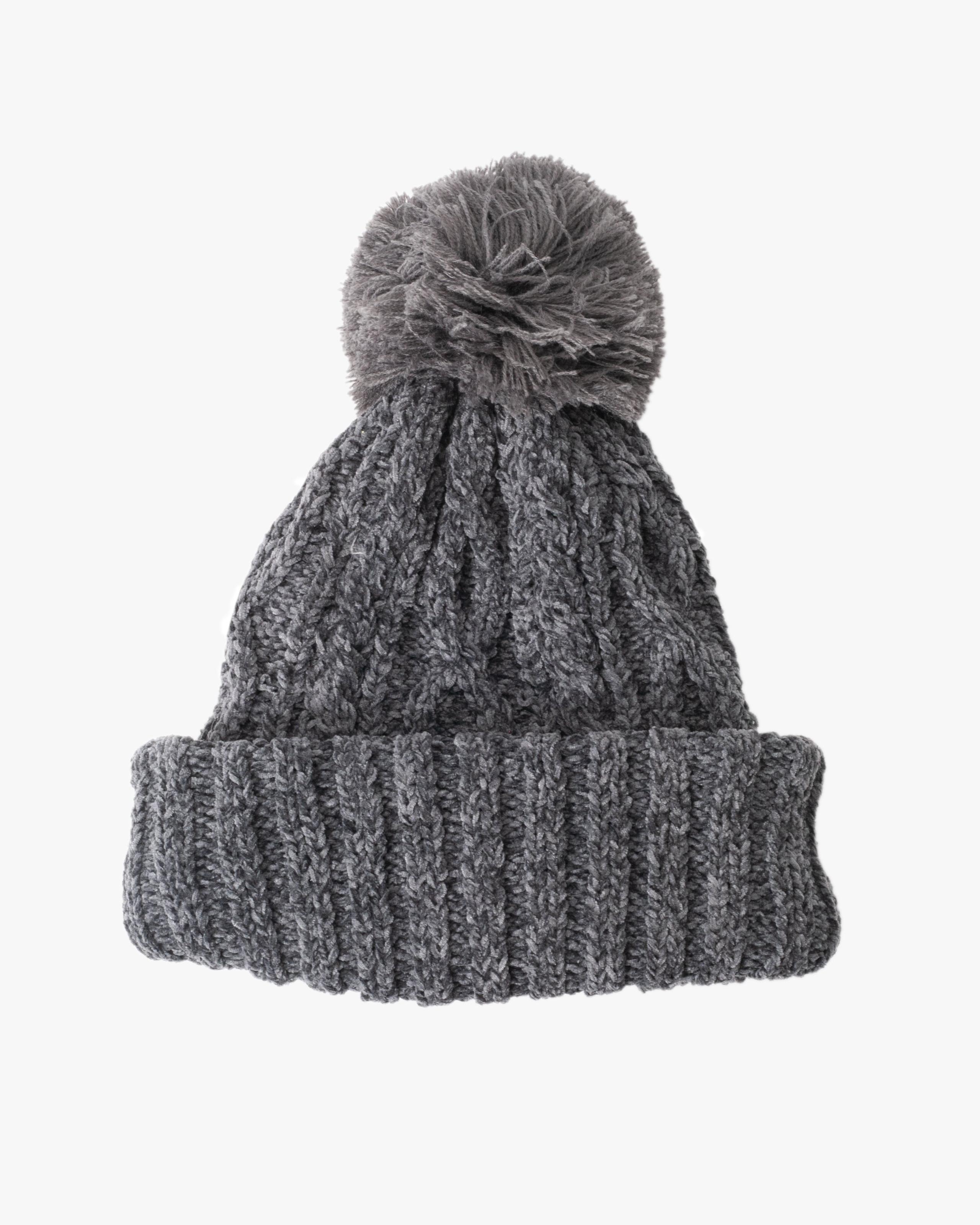 Knit Beanie, Bisque, Gray