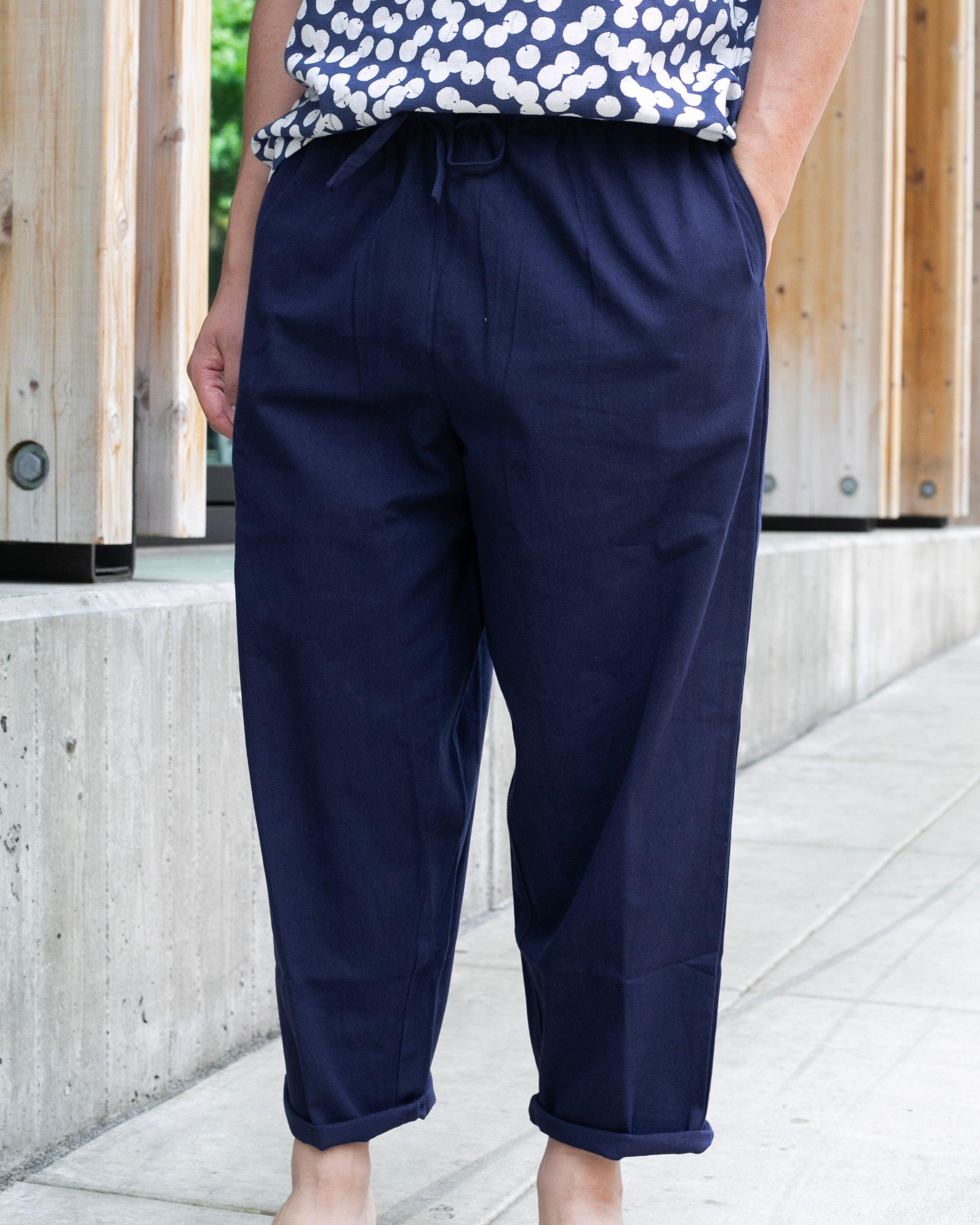 , Drawstring Pants, Navy