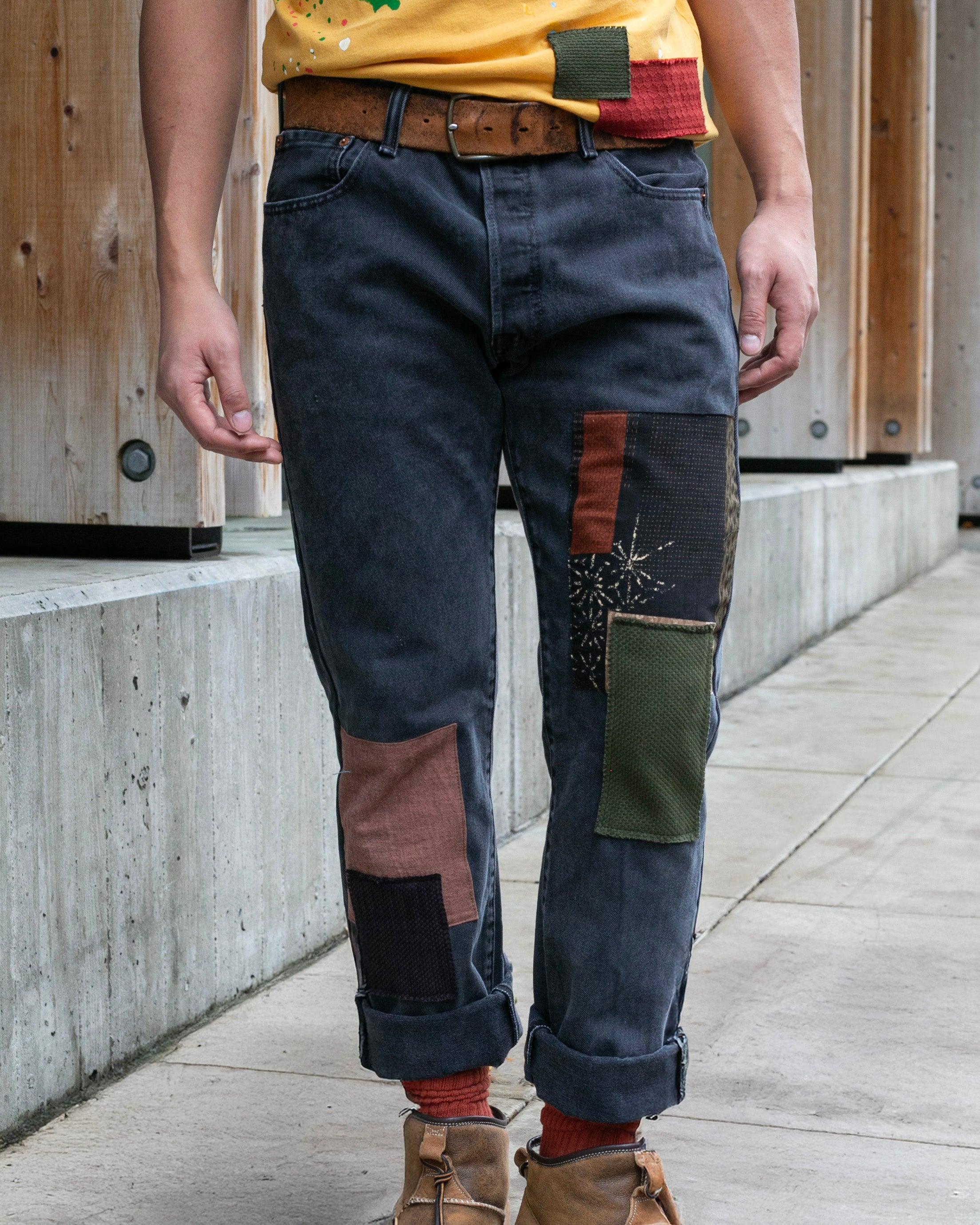 Kiriko Custom Patched Denim Jeans, Levi's Brand, 15