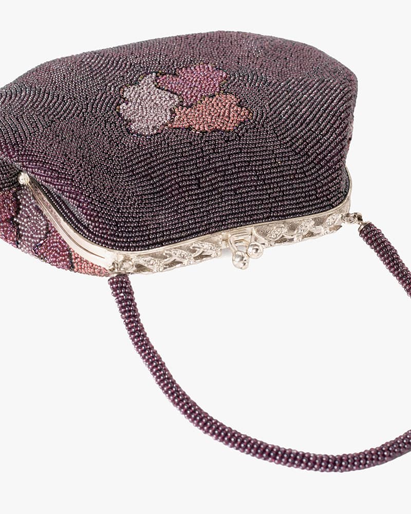 Vintage Bag, Purse, Beaded, Purple Kumo