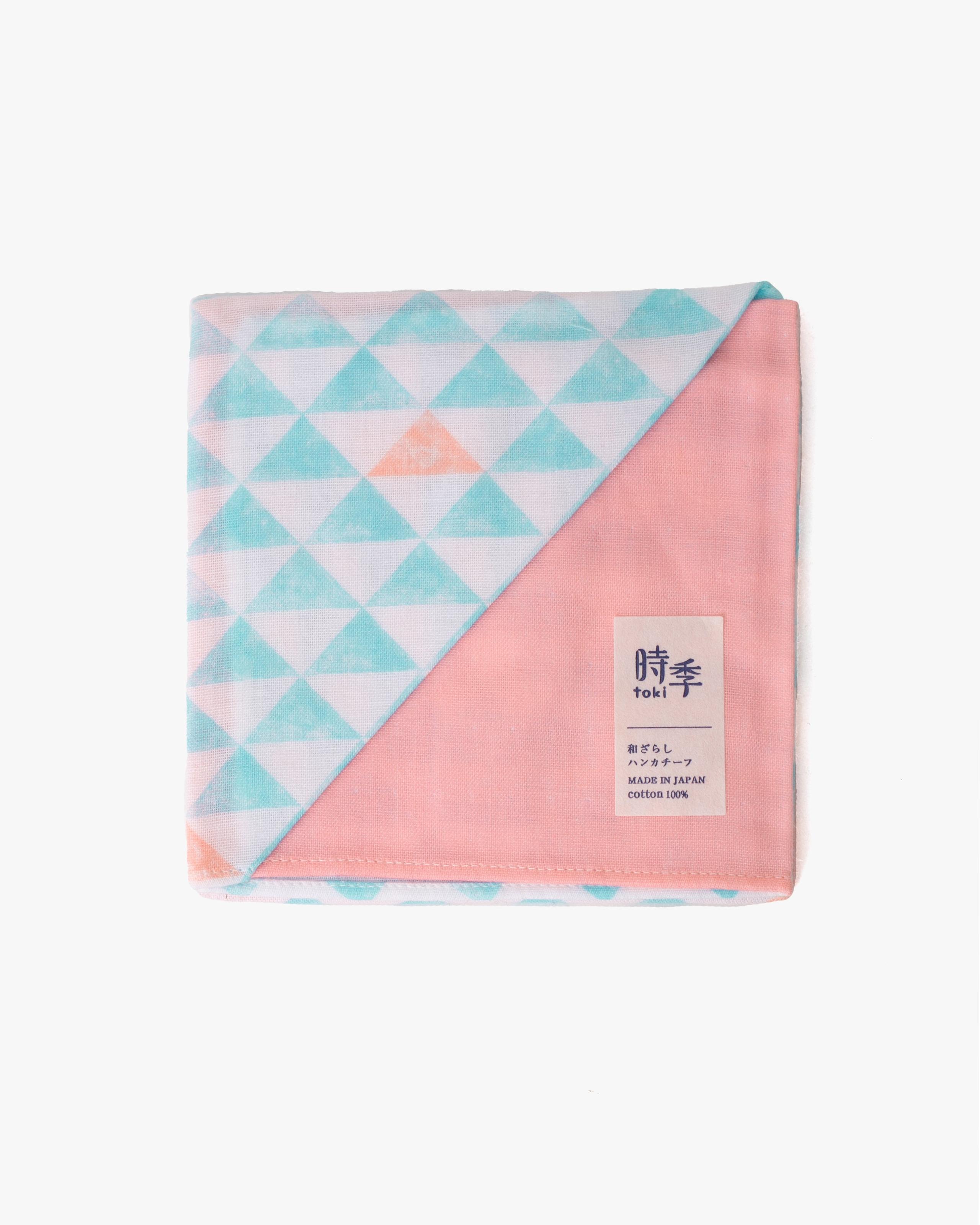 , Toki Double Gauze Handkerchief, Uroko, Blue and Pink