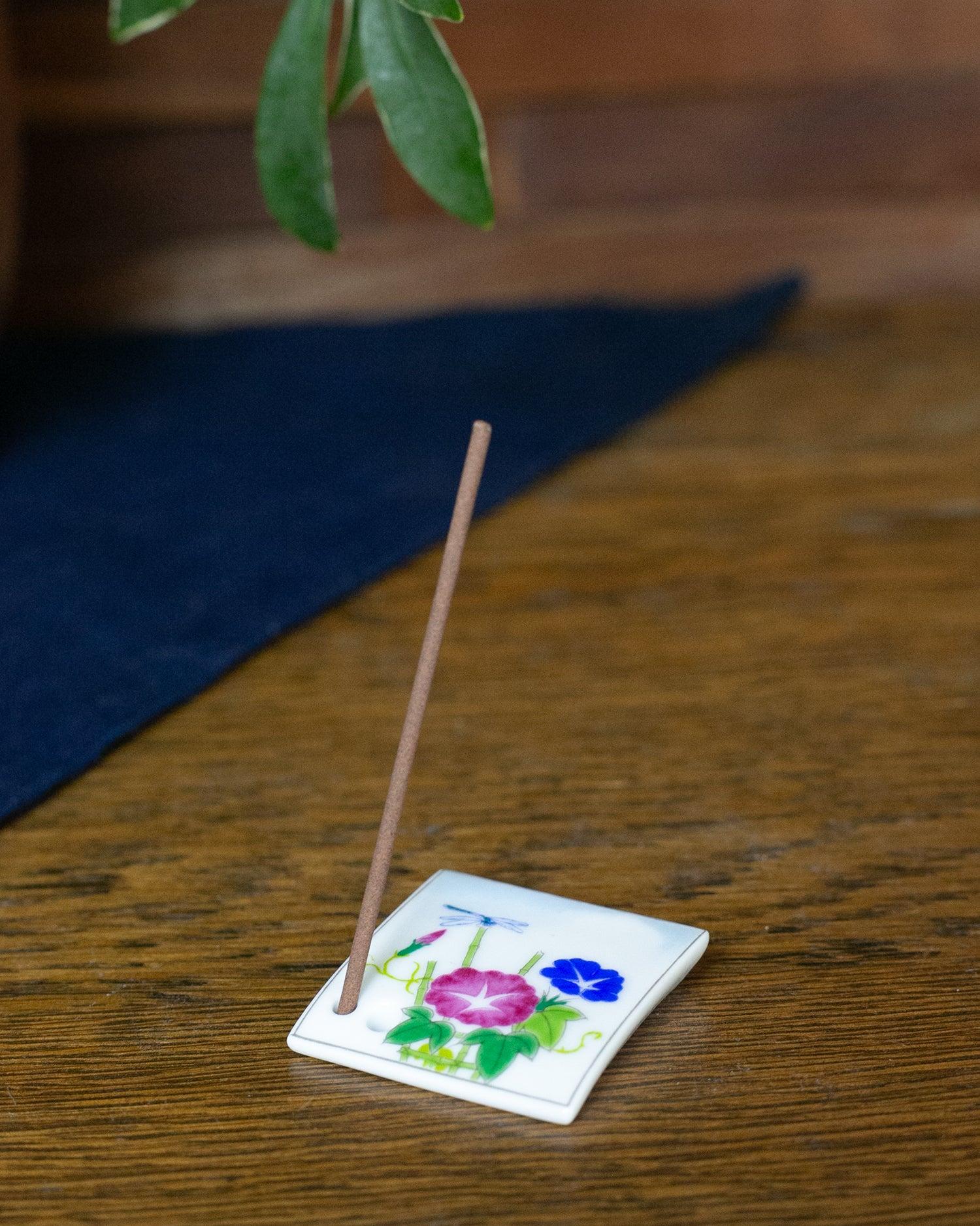 Incense Holder, Porcelain Tile, Morning Glory