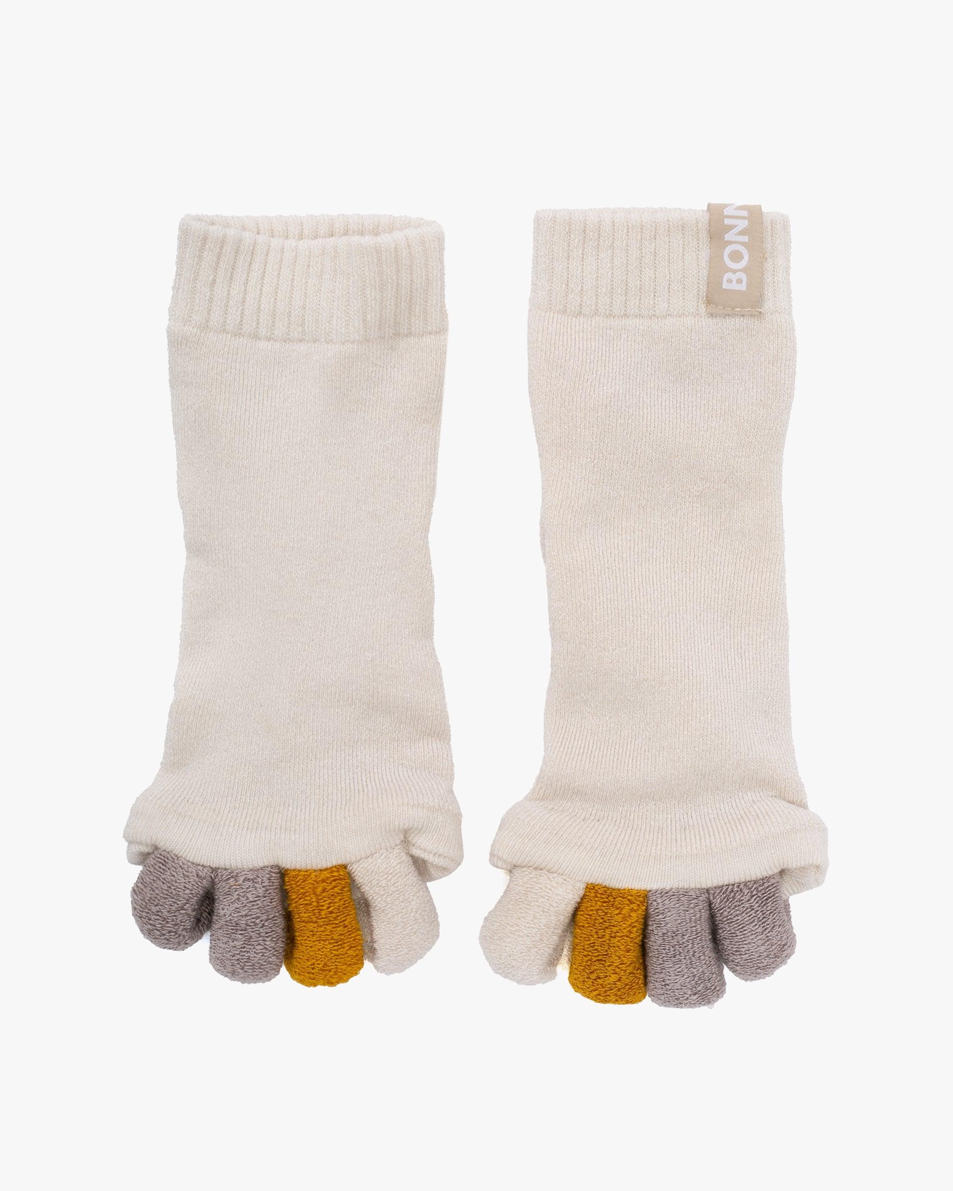 Toe Separator Socks, Bonnui, Off-white