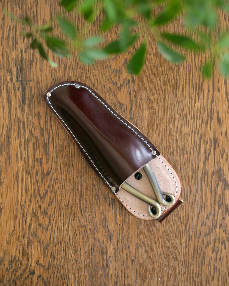 Hasami, Scissors (Pruning) Case, Brown Leather