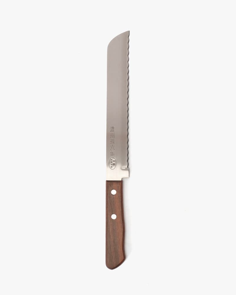 Japanese Knife, Satake Cutlery, Bread Knife, Noshu Magoroku Saku, Brown Handle