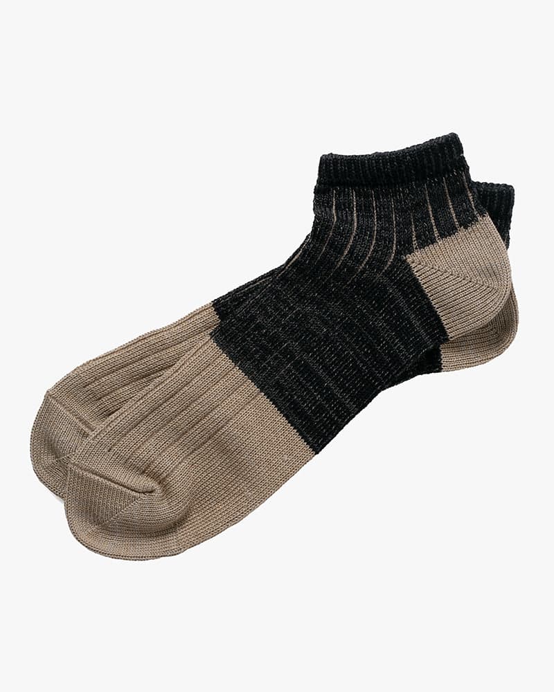 , Ankle Socks, Linen and Cotton, Oslo Charcoal
