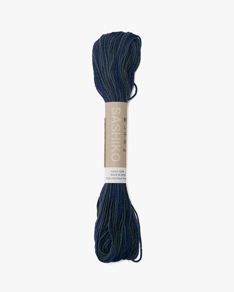 Sashiko Thread, 22 Yards, Multi Color, Variegated Blues