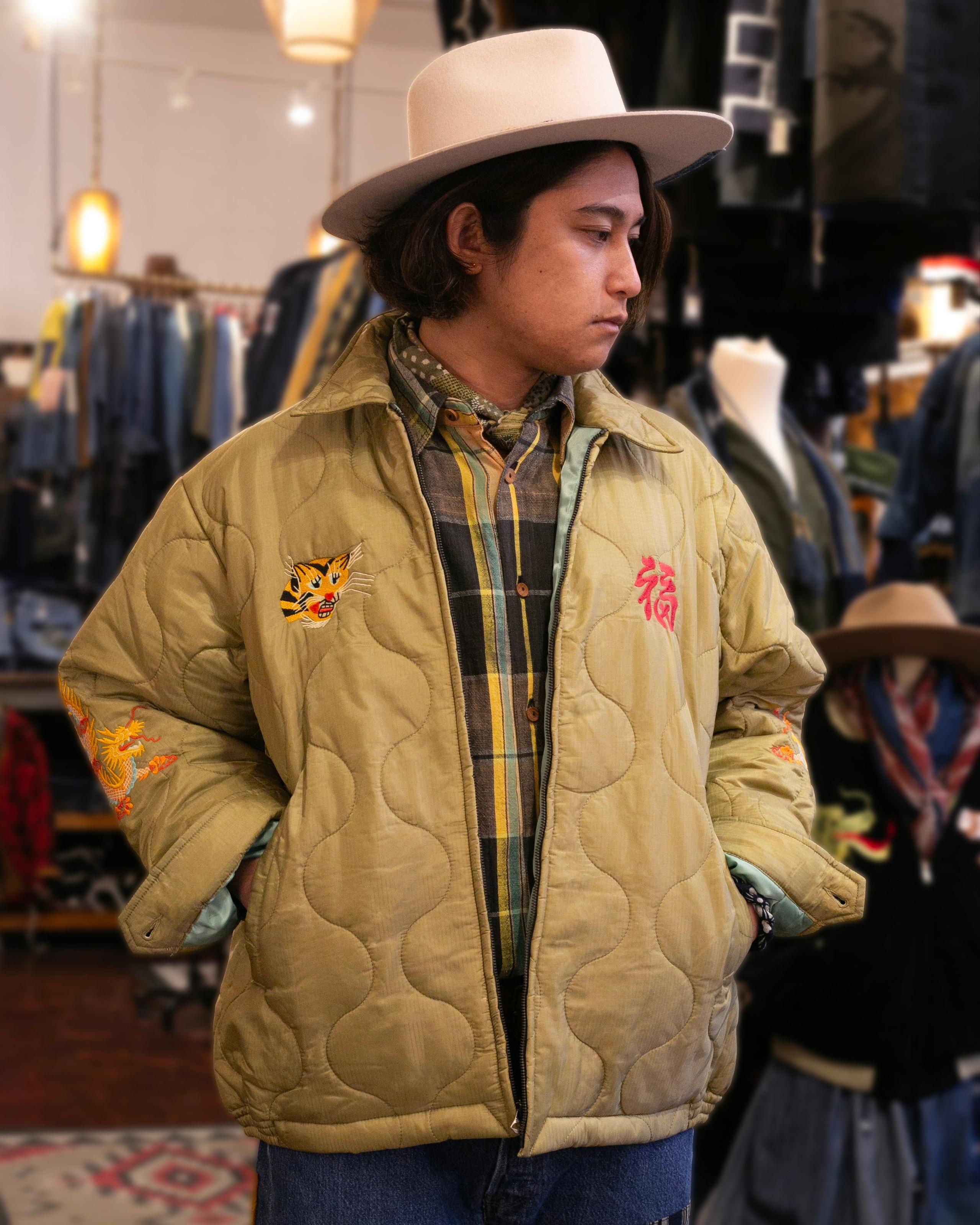 Jacket, XXL, Houston & Inc., Light Green with Tiger